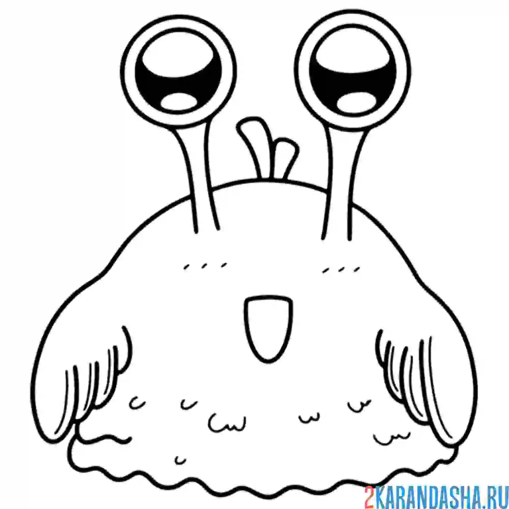 Раскраска рыбка-монстр
