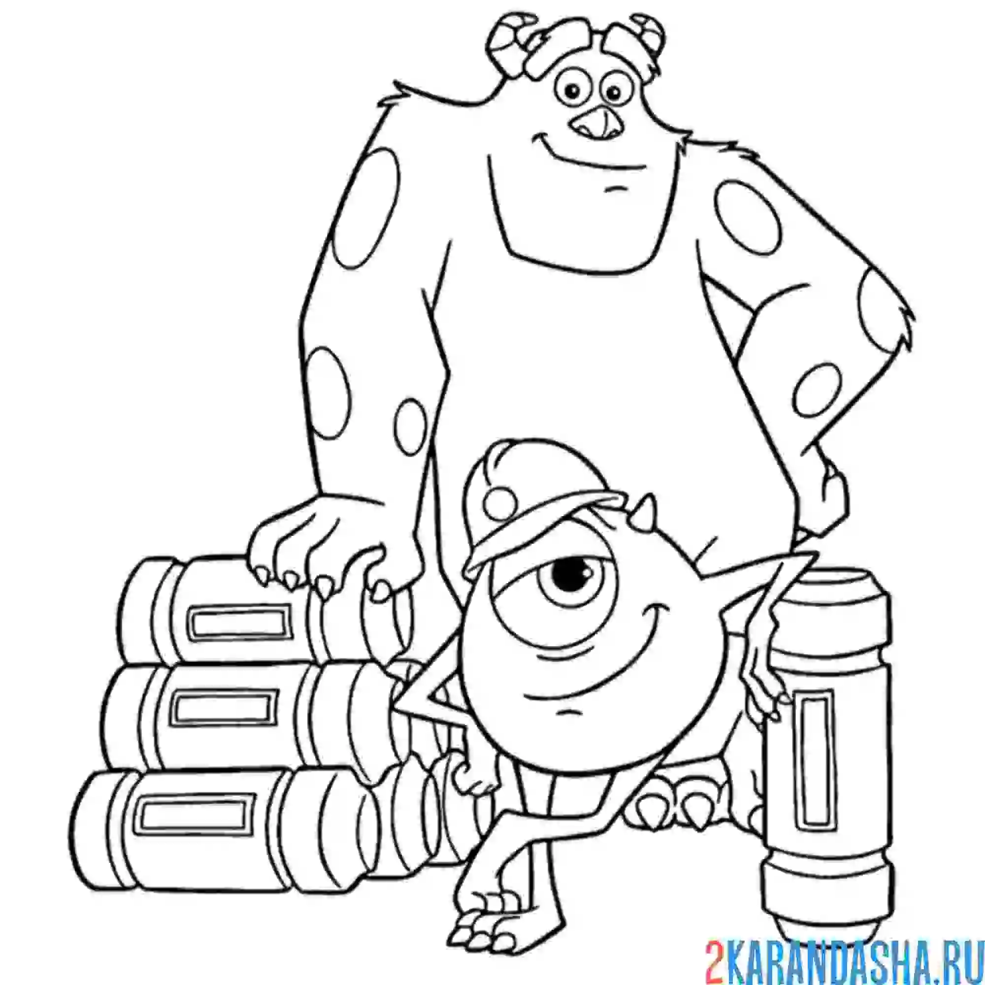 Раскраска мультфильм корпорация монстров