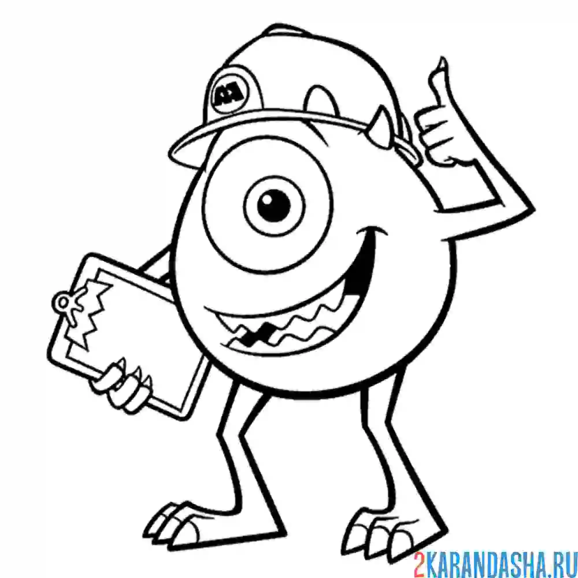 Раскраска майкл вазовски корпорация монстров