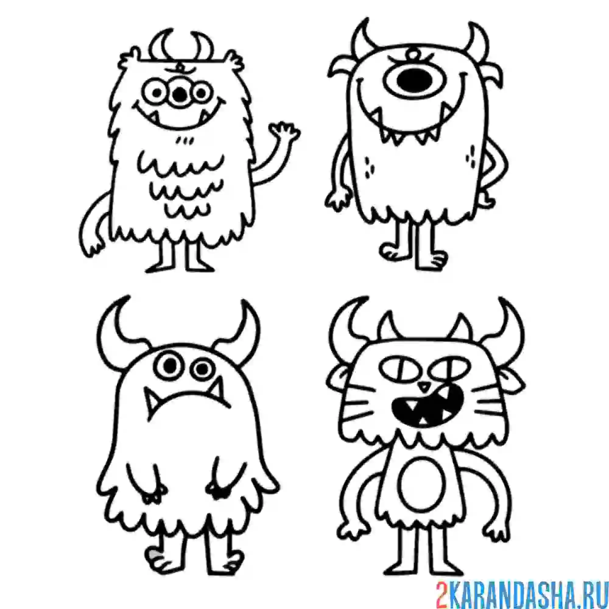 Раскраска монстры-чудики