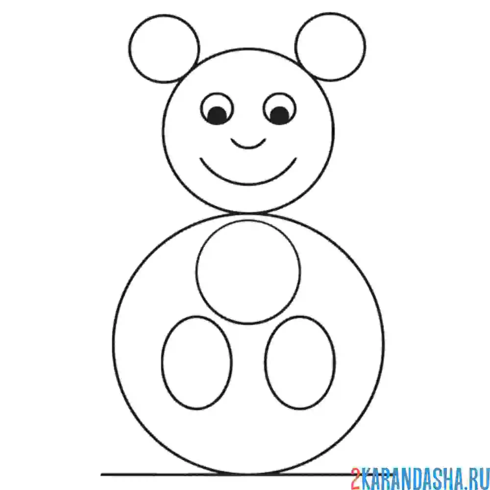 Раскраска неваляшка из геометрических фигур