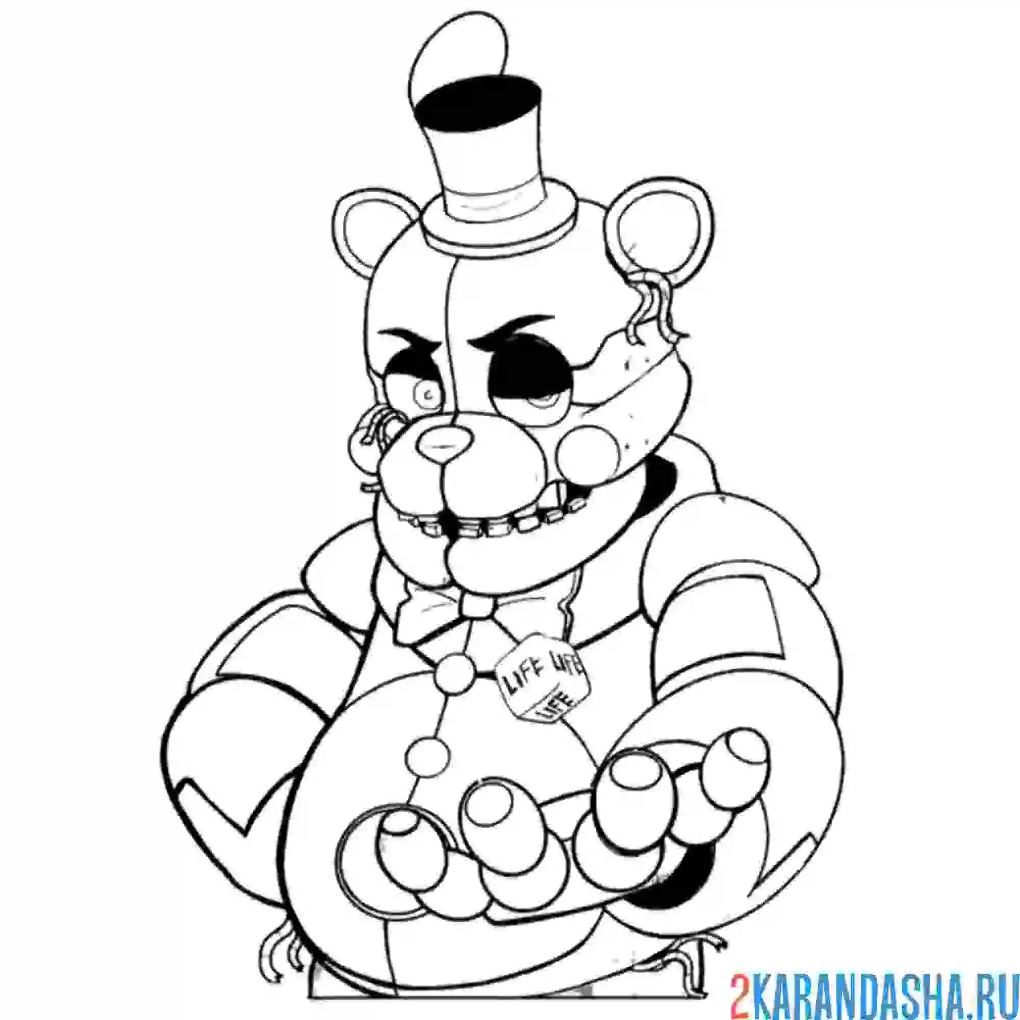 Раскраска стоп фредди