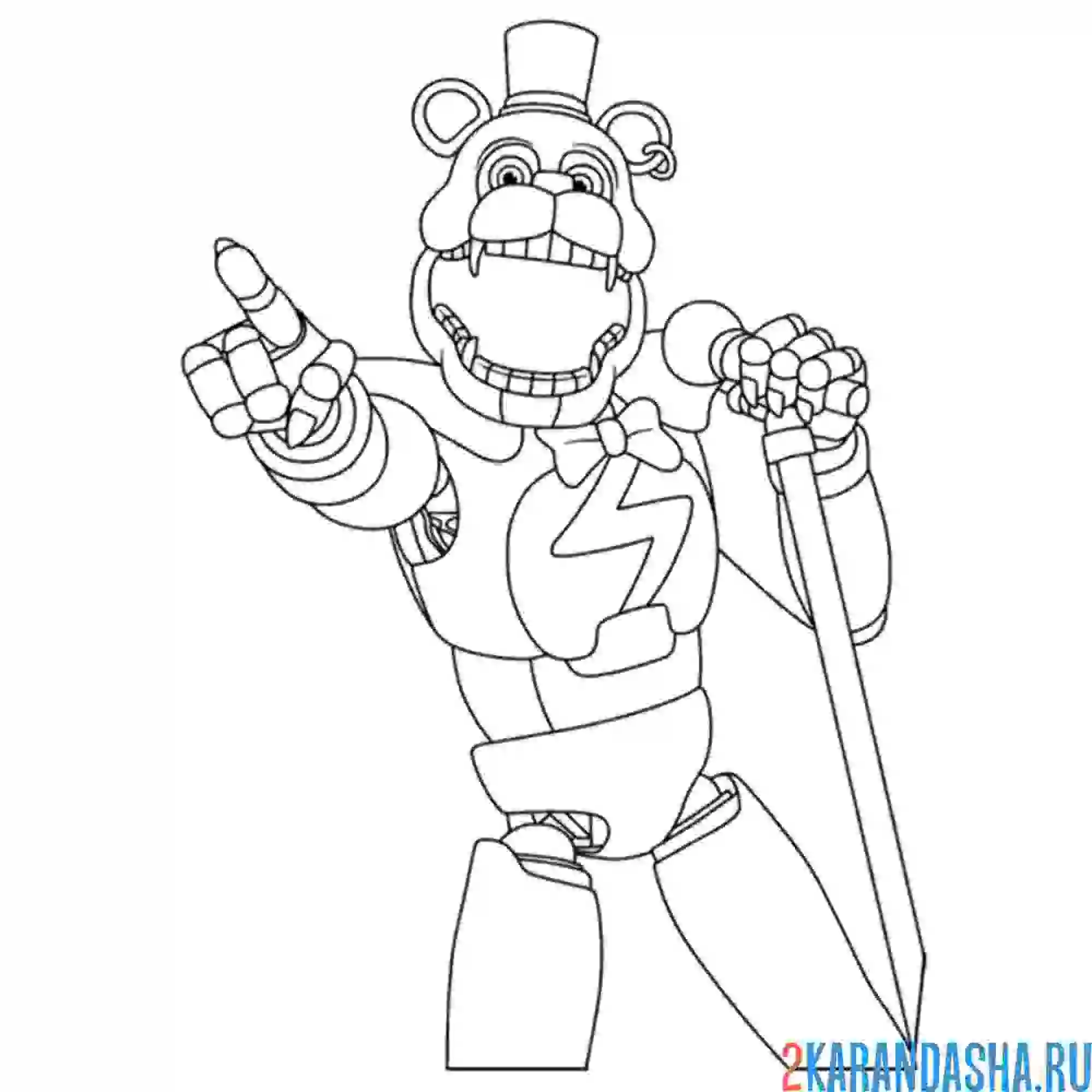 Раскраска фредди кричит