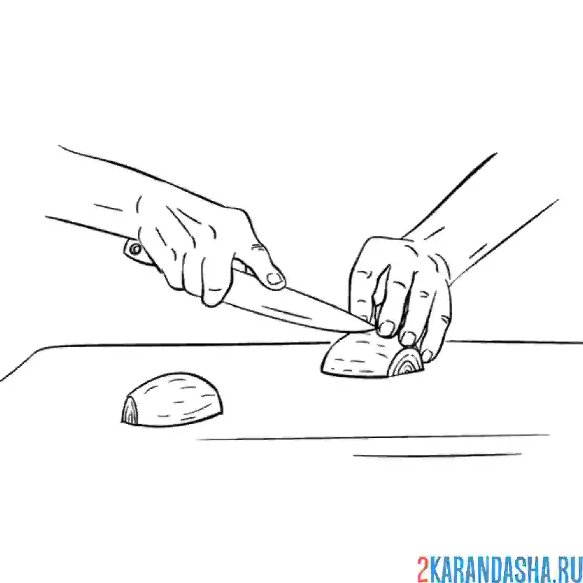 Раскраска нарезка лука