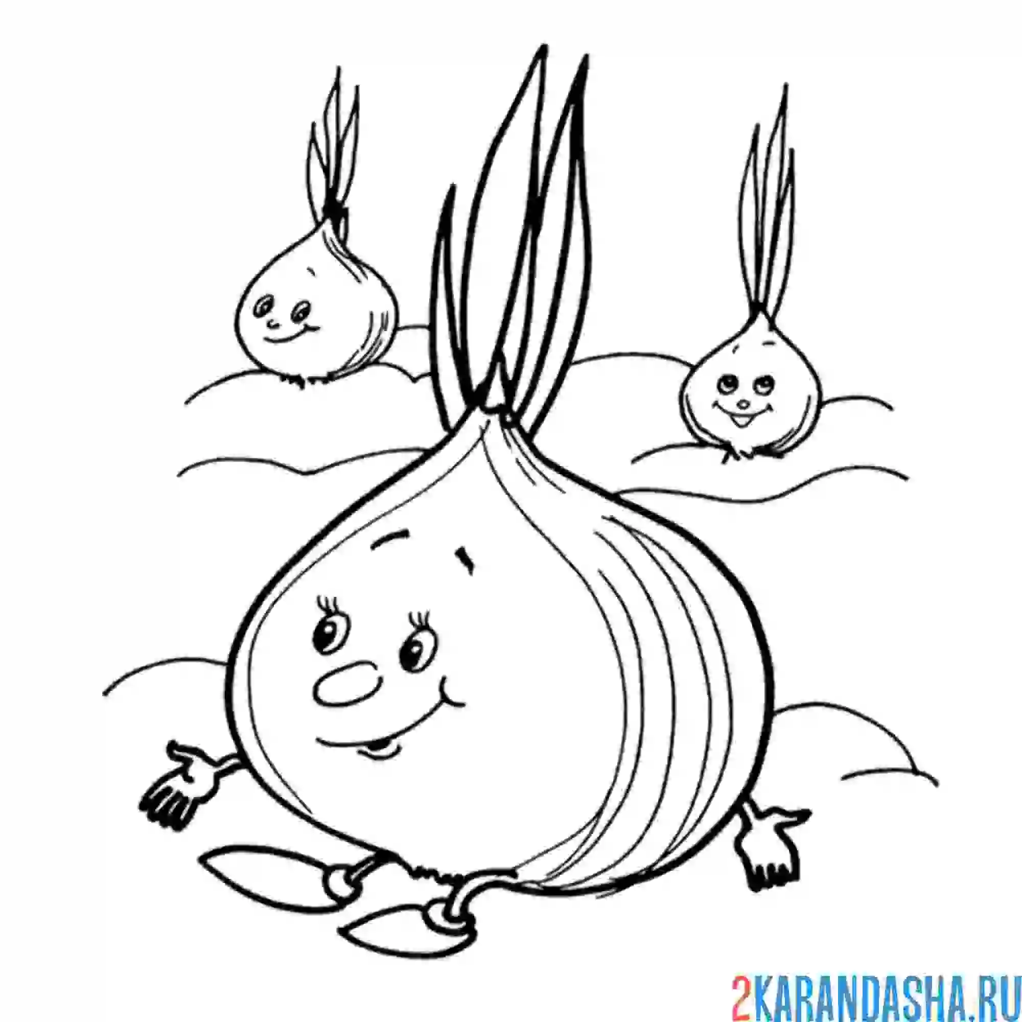 Раскраска луковая сказка