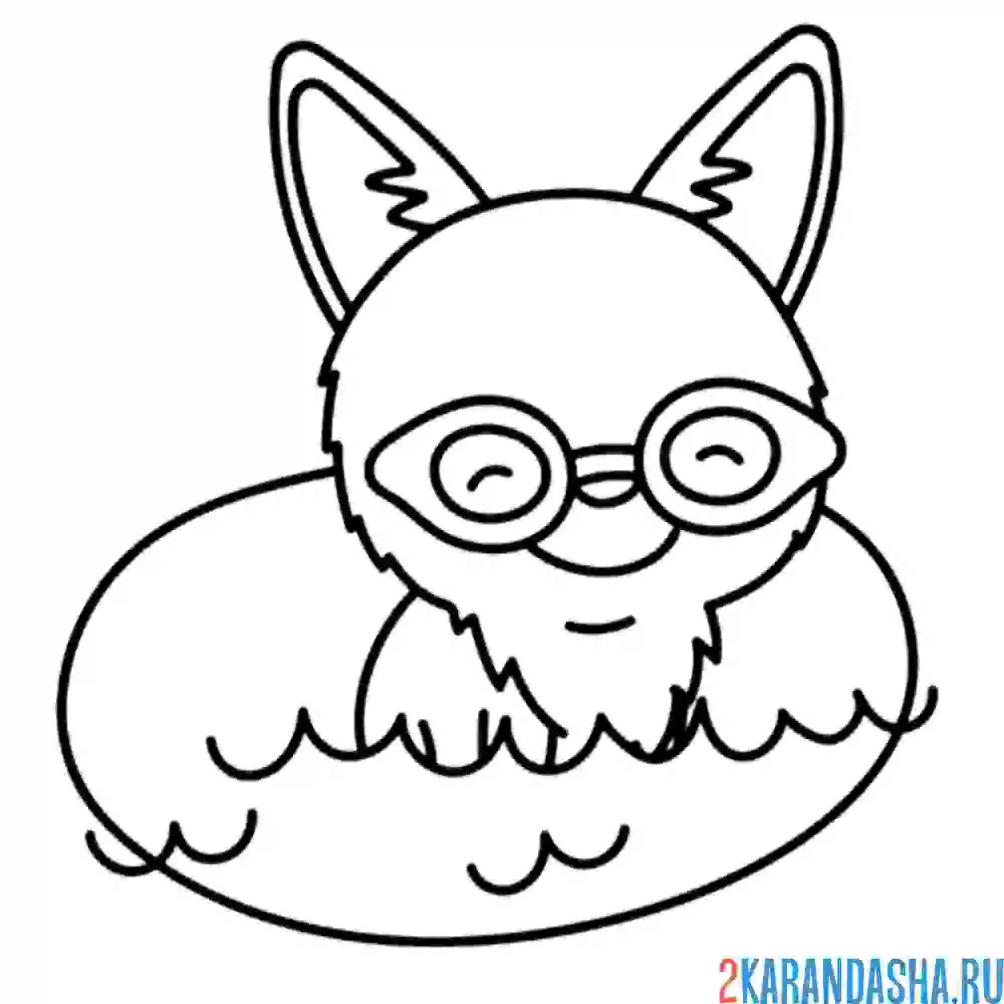 Раскраска корги на чилле