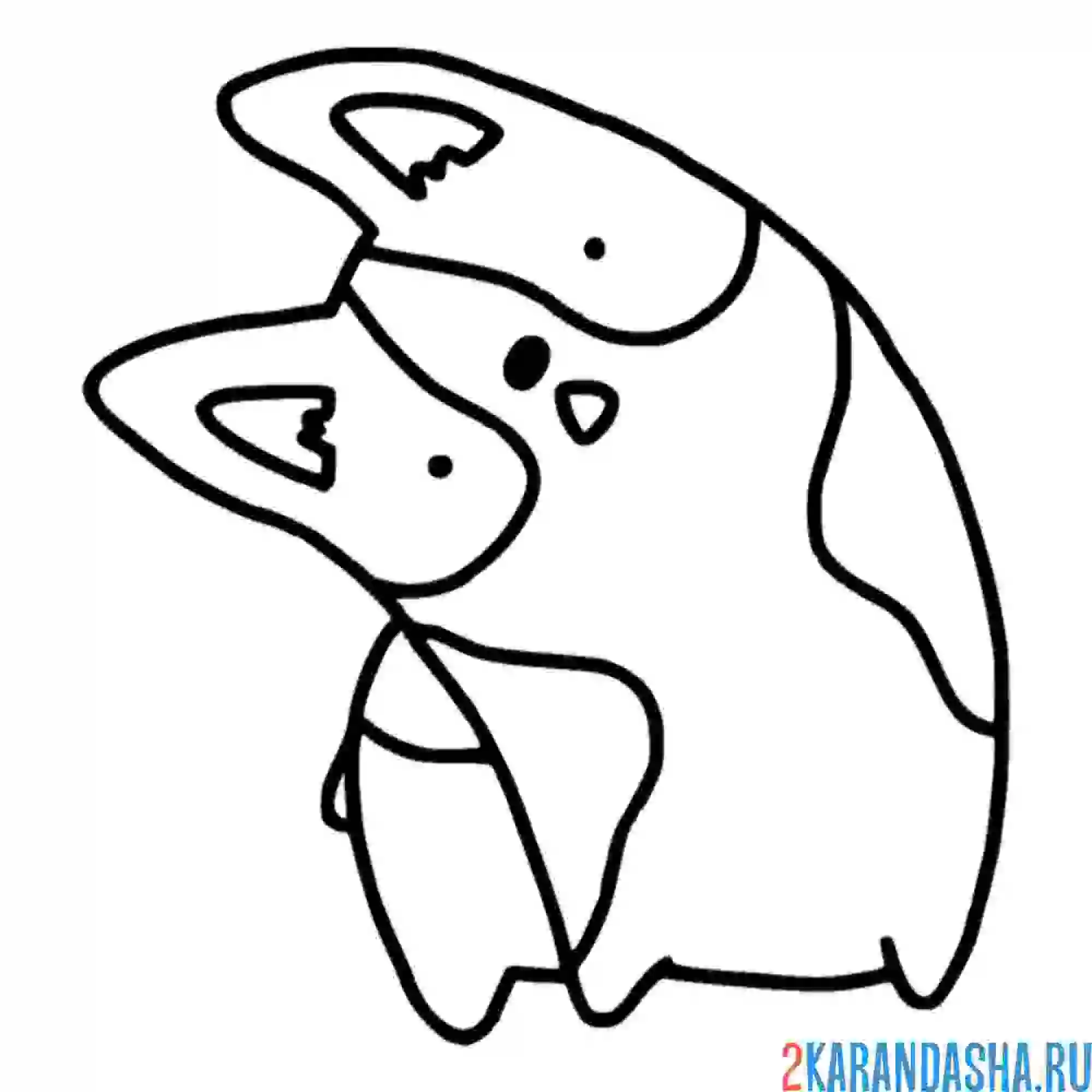 Раскраска корги удивлен