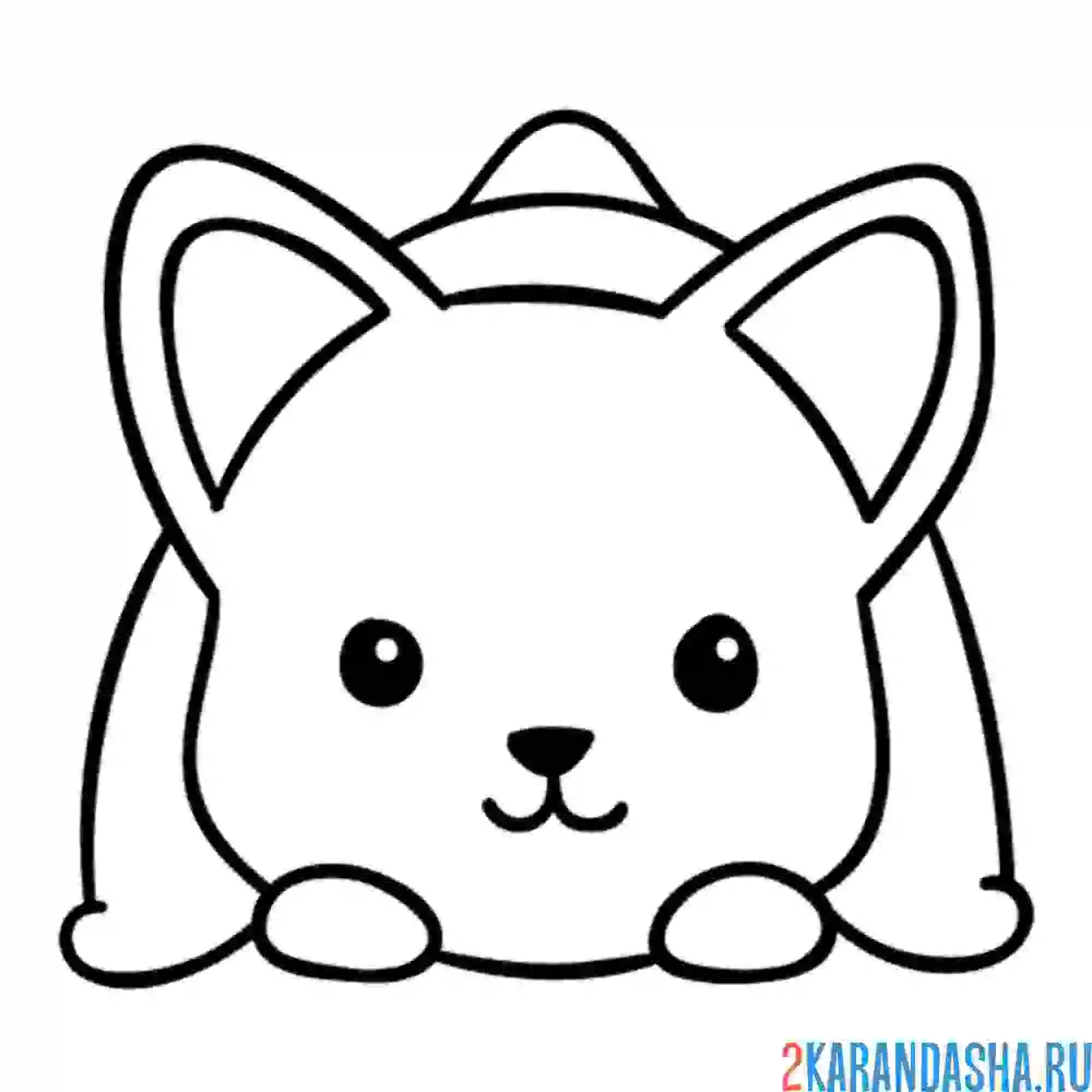 Раскраска щенуля корги