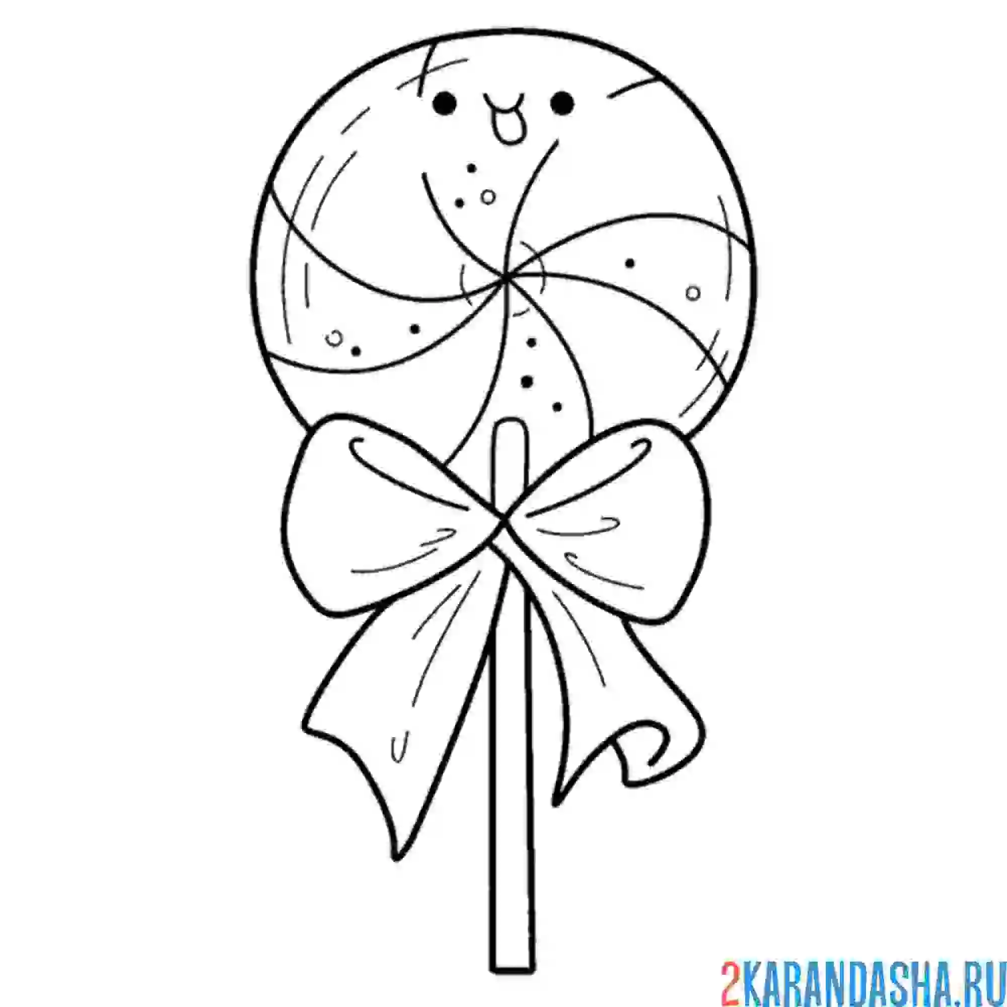 Раскраска леденец каваи