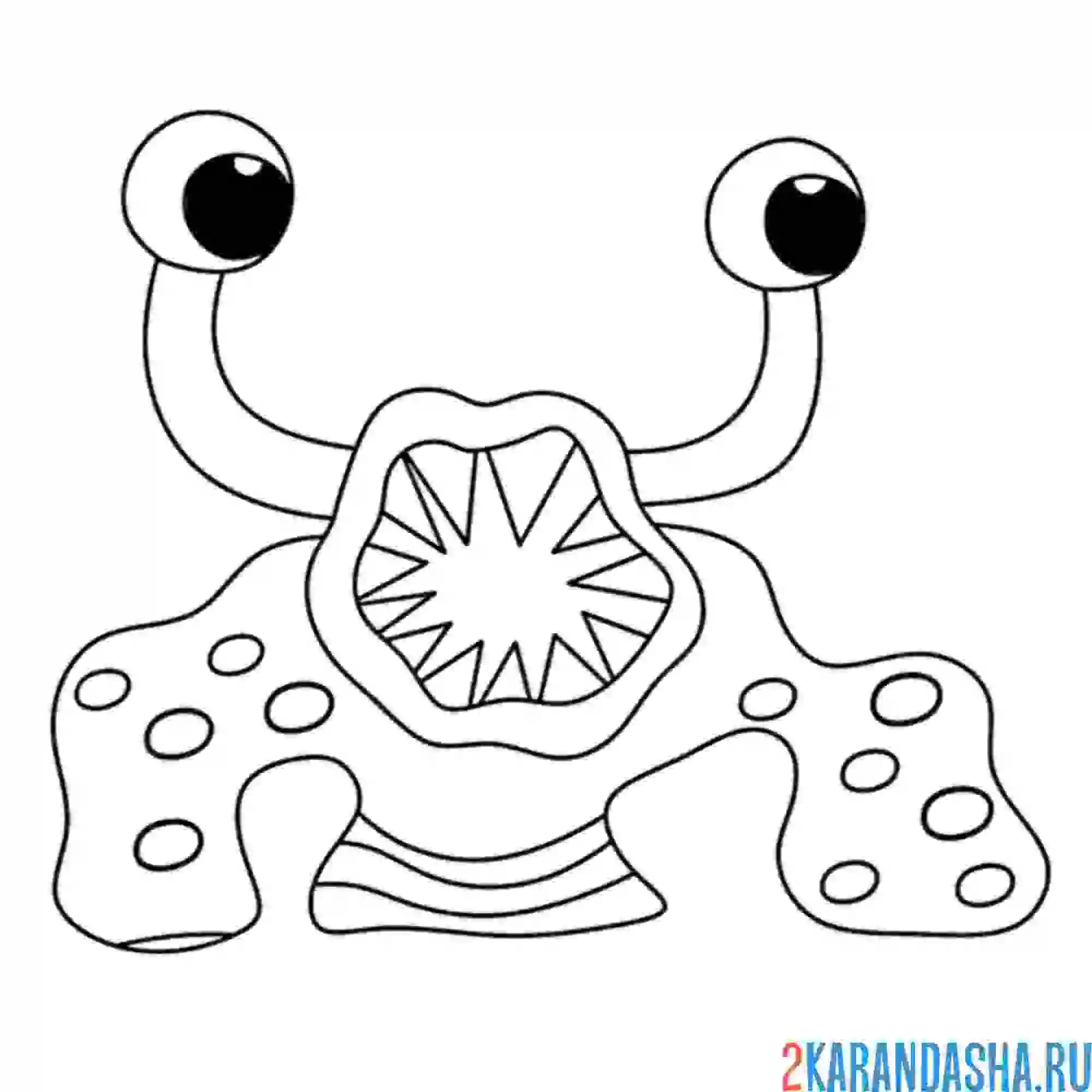 Раскраска монстр из банбана