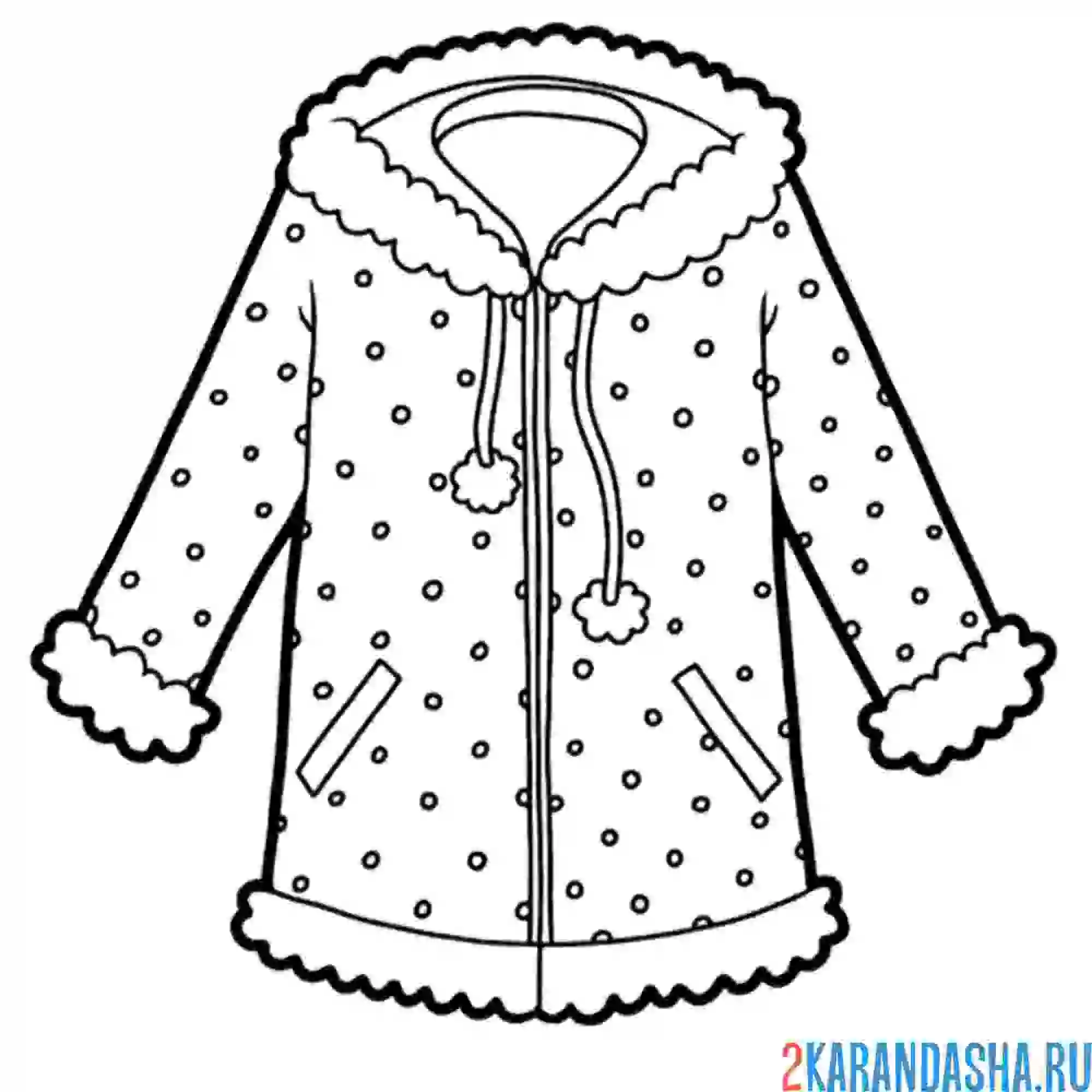 Раскраска зимний пуховик