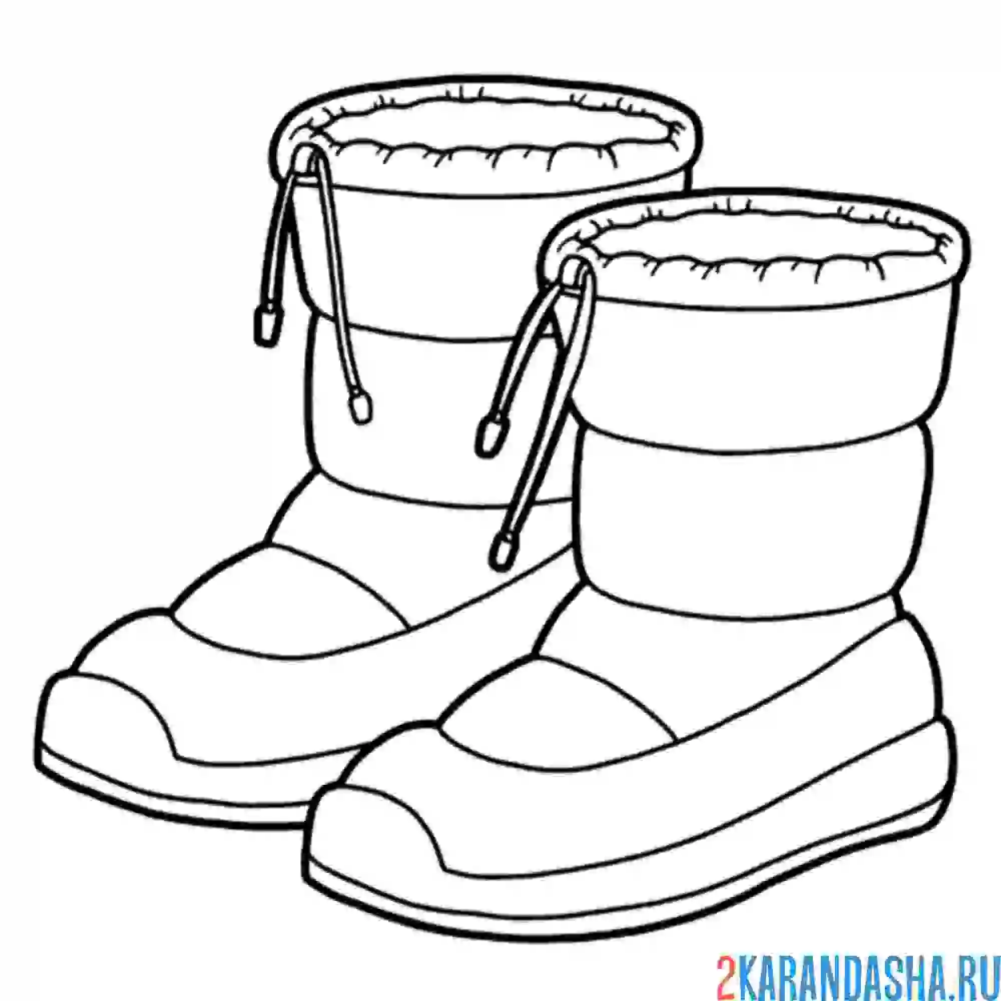 Раскраска дутики осенняя обувь