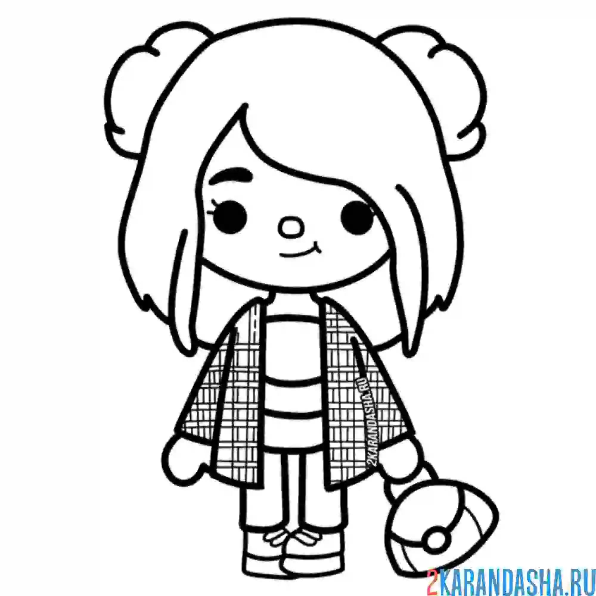 Раскраска тока бока девочка в жакете