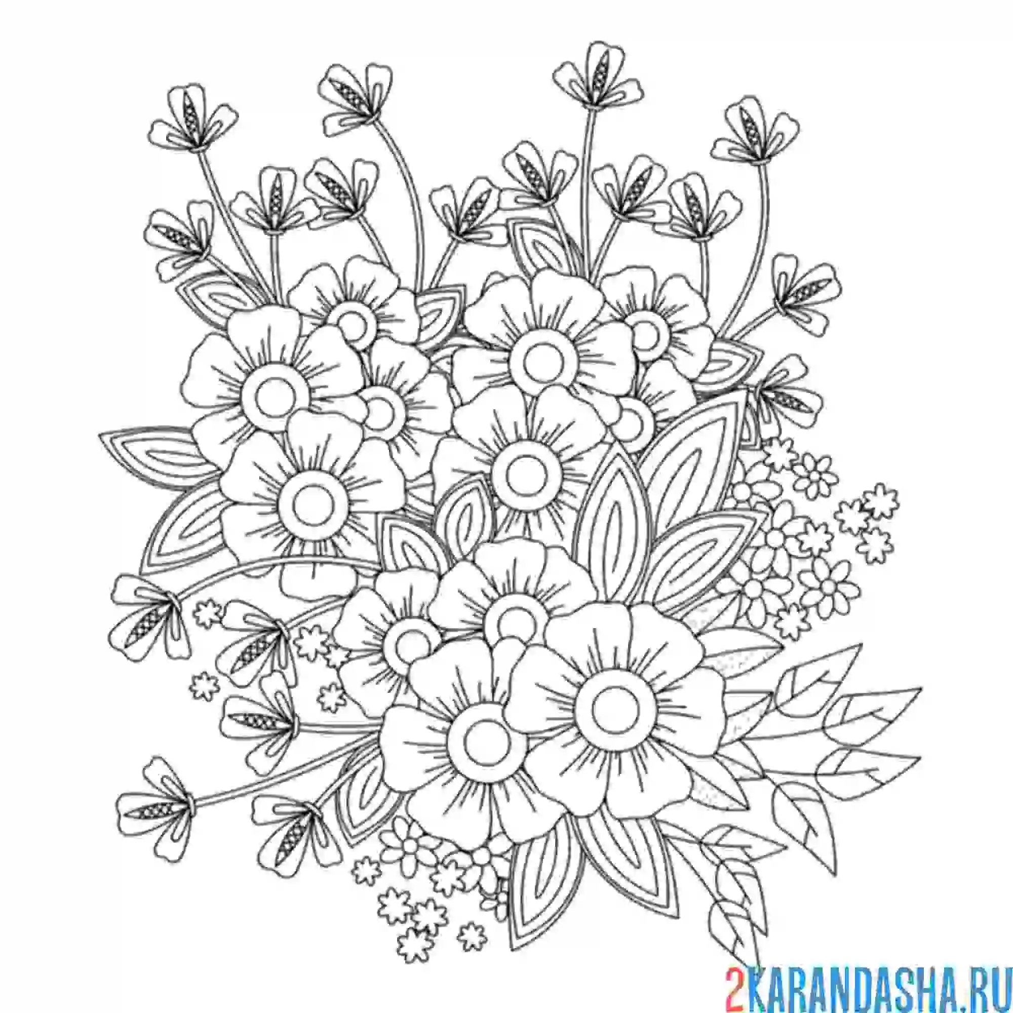 Раскраска цветочный май