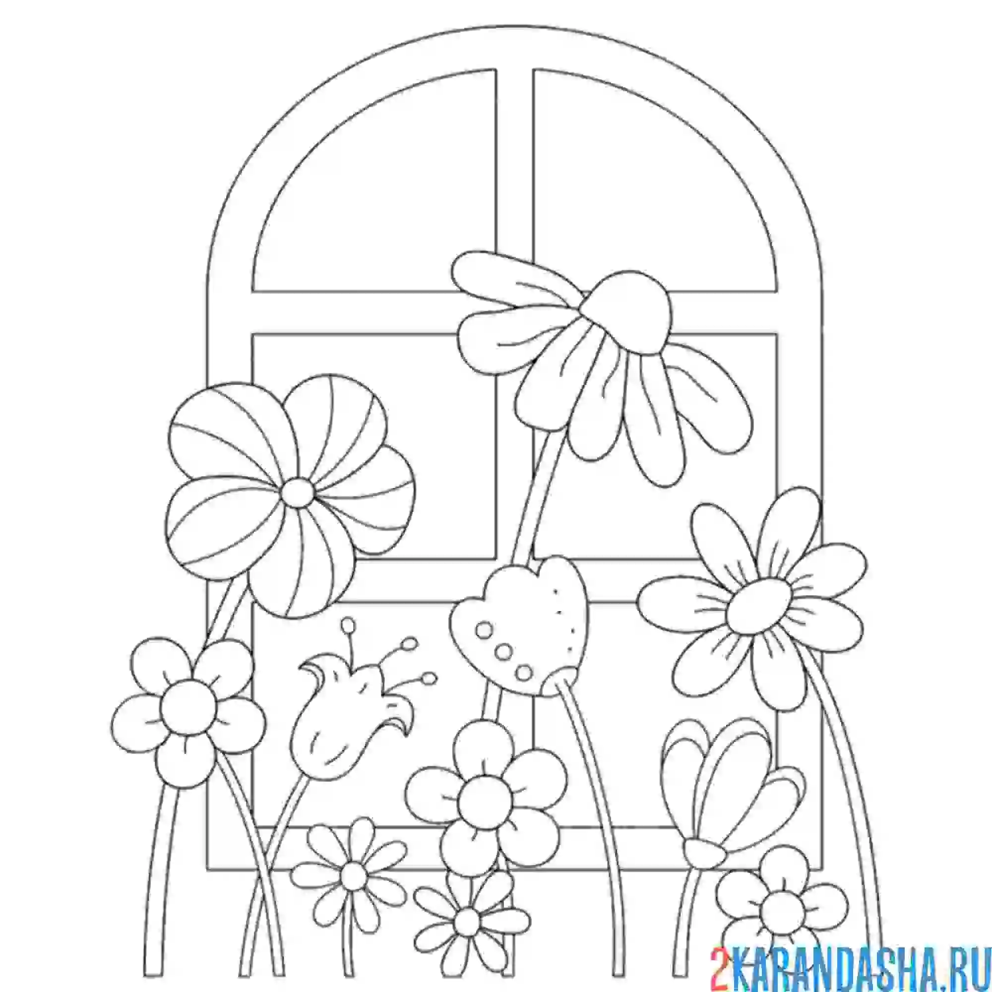 Раскраска цветы в мае