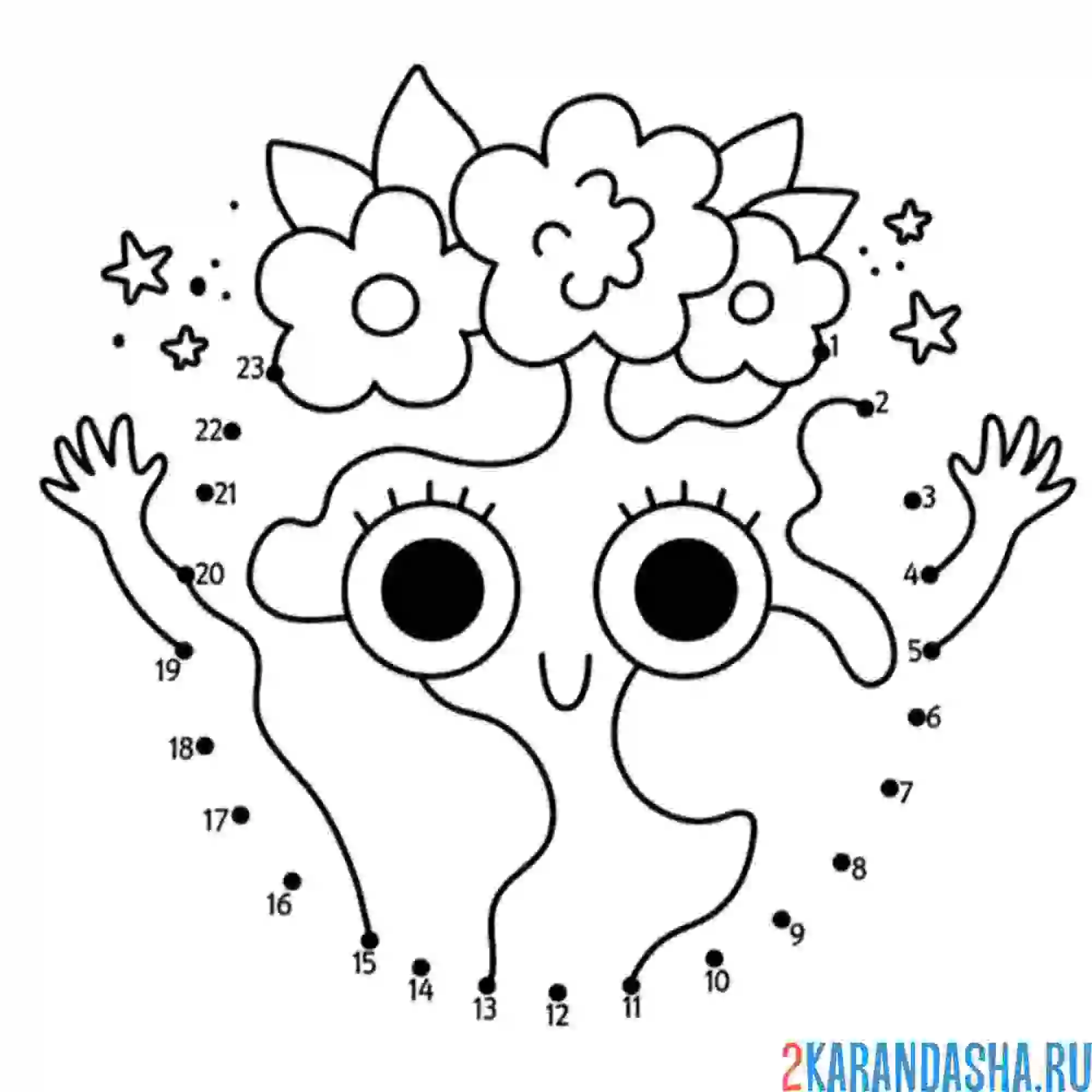 Раскраска по цифрам обведи землю