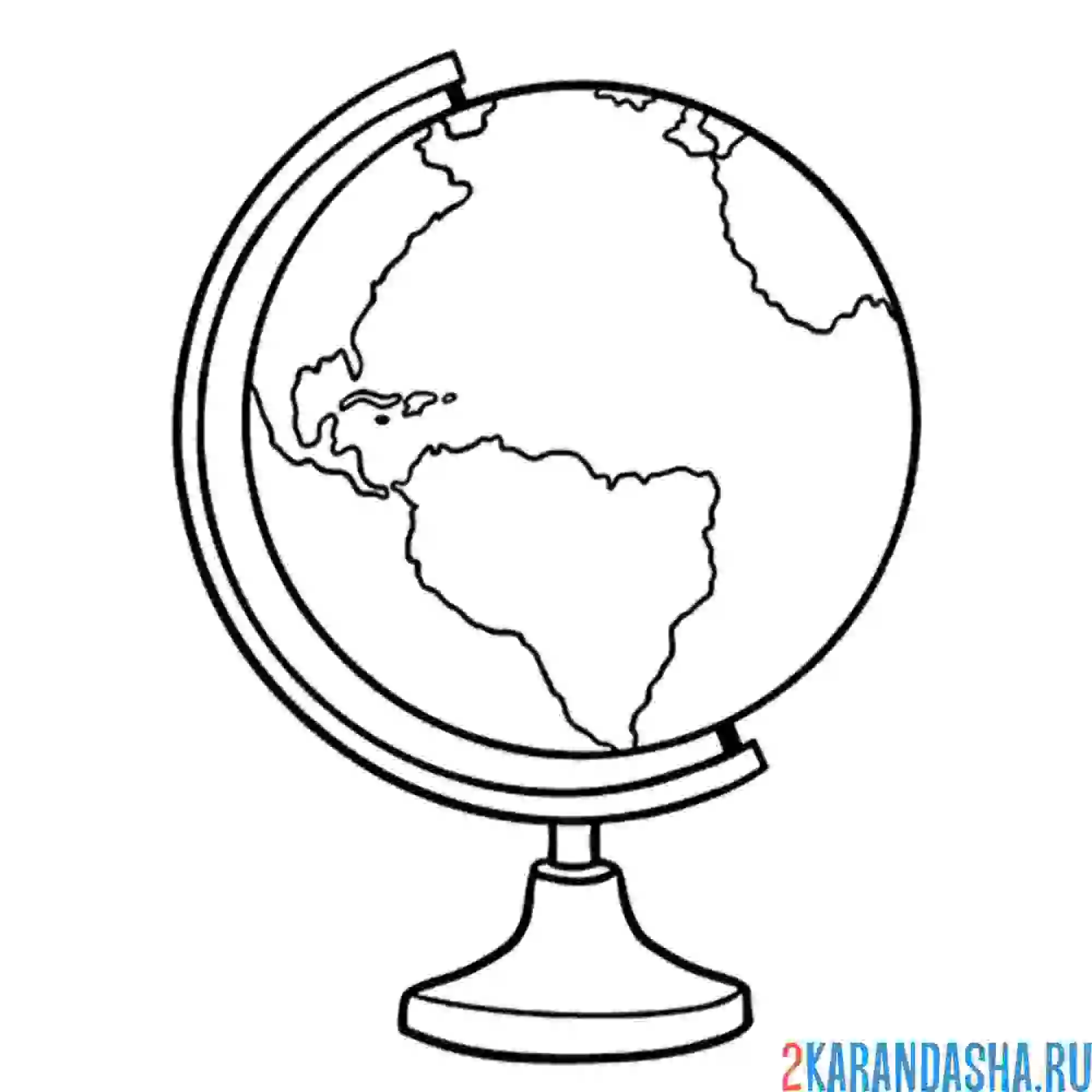Раскраска глобус для школы