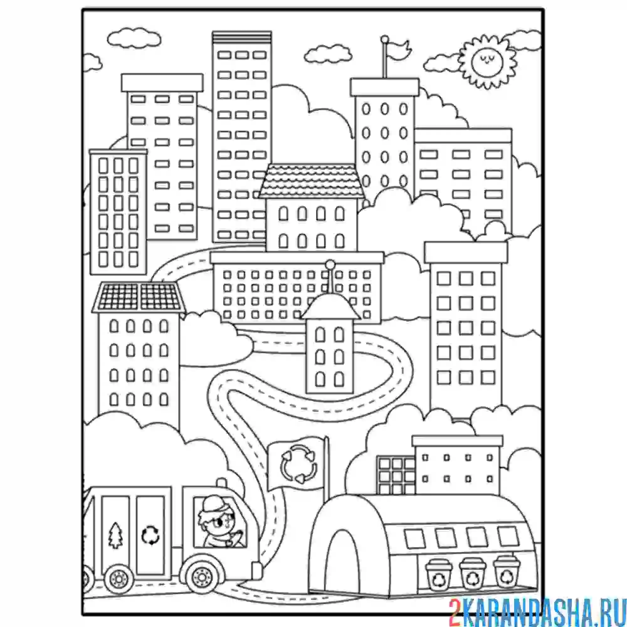 Раскраска мегаполис город