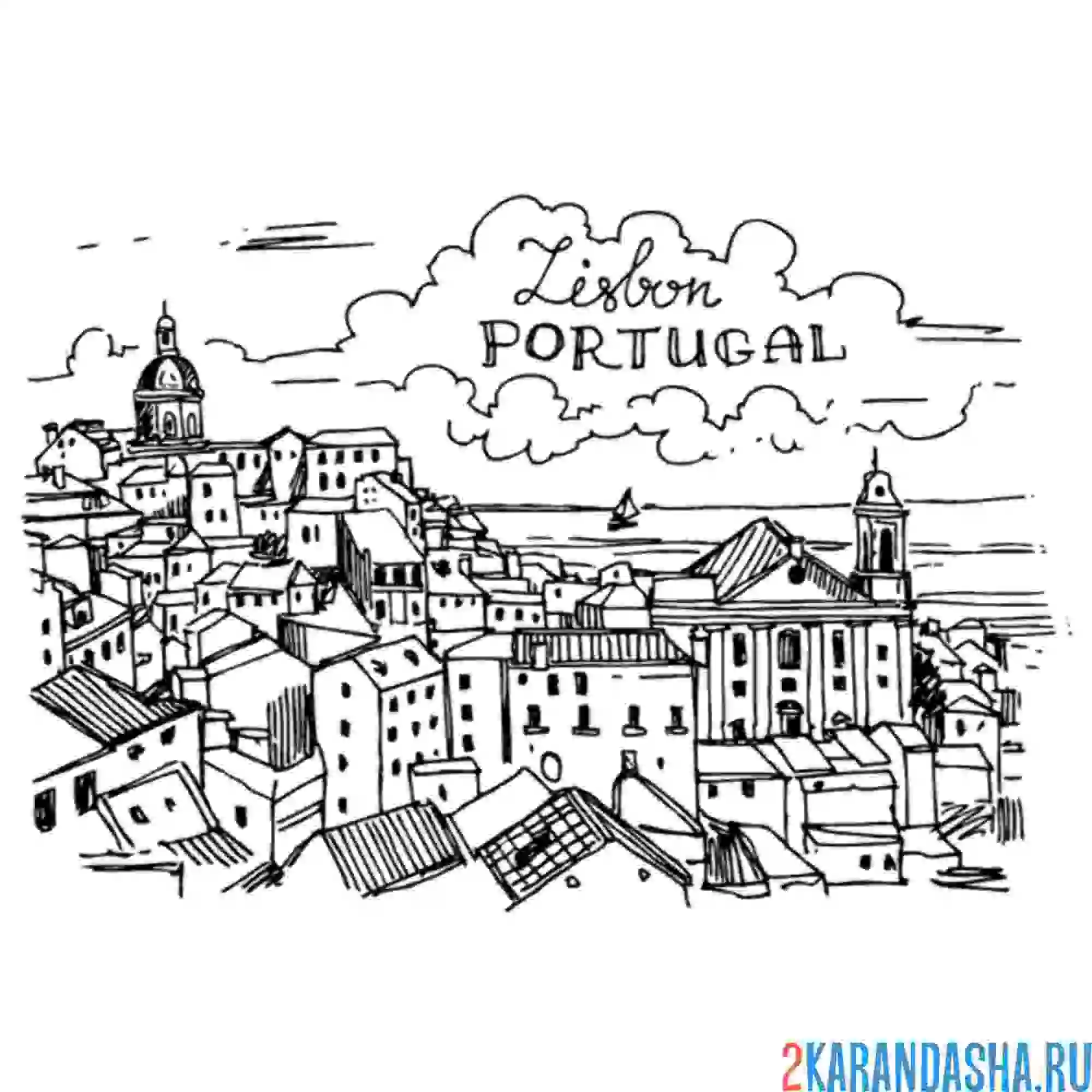 Раскраска лиссабон в португалии