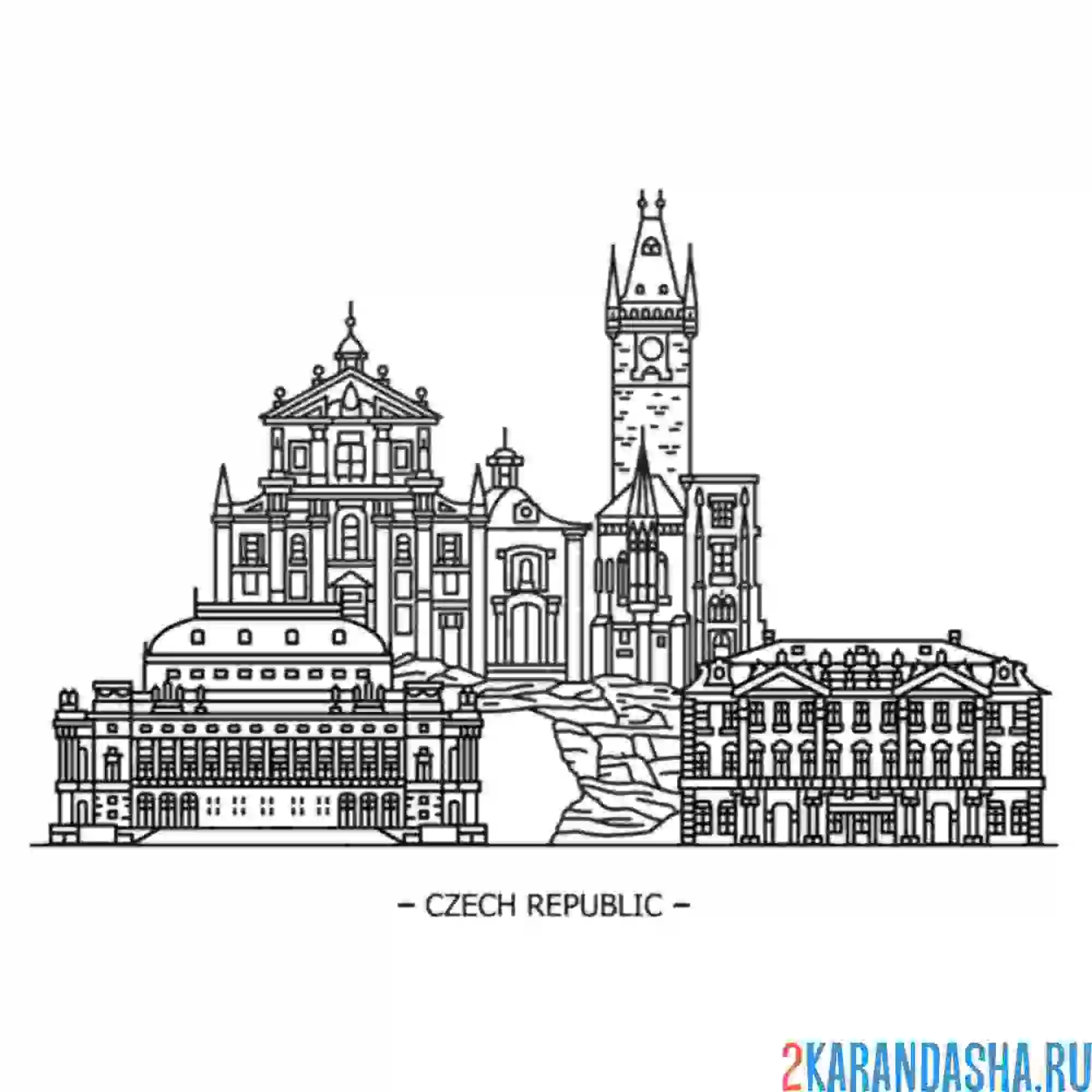 Раскраска чехия страна