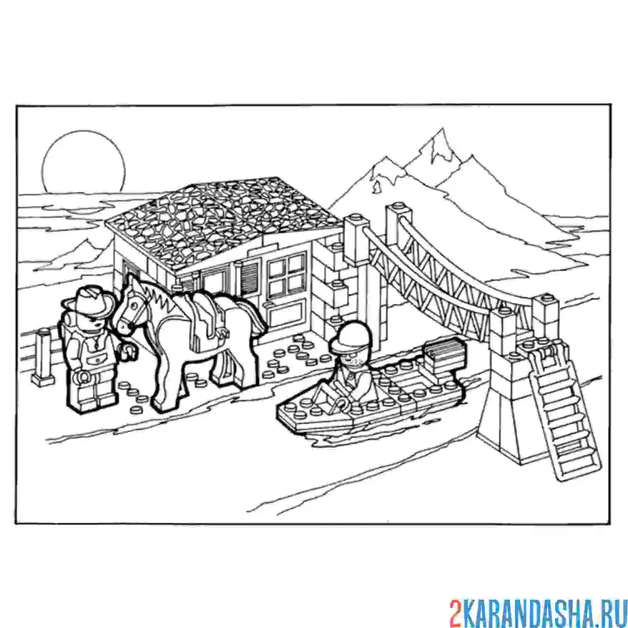 Раскраска лего сити запад