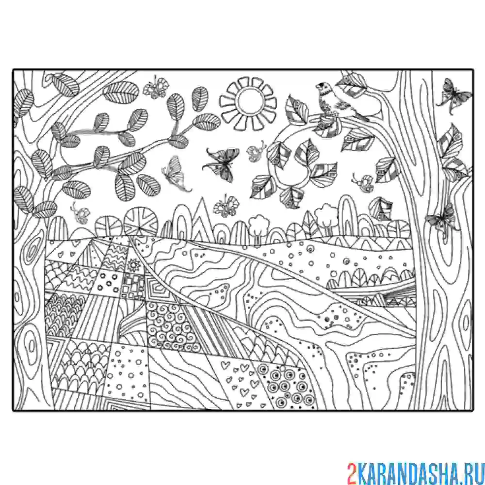 Раскраска особый пейзаж