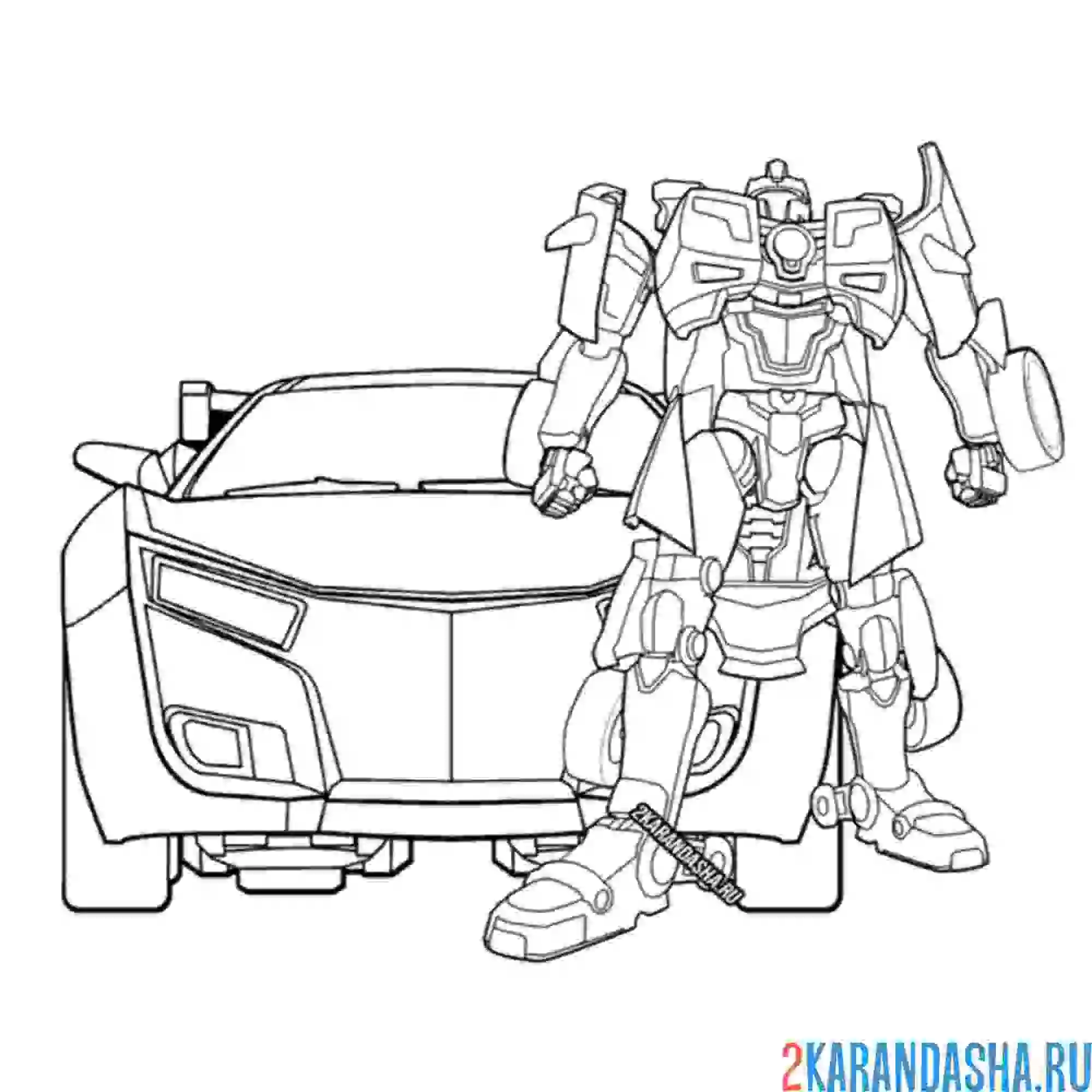 Раскраска тобот evolutinon y трансформер машина