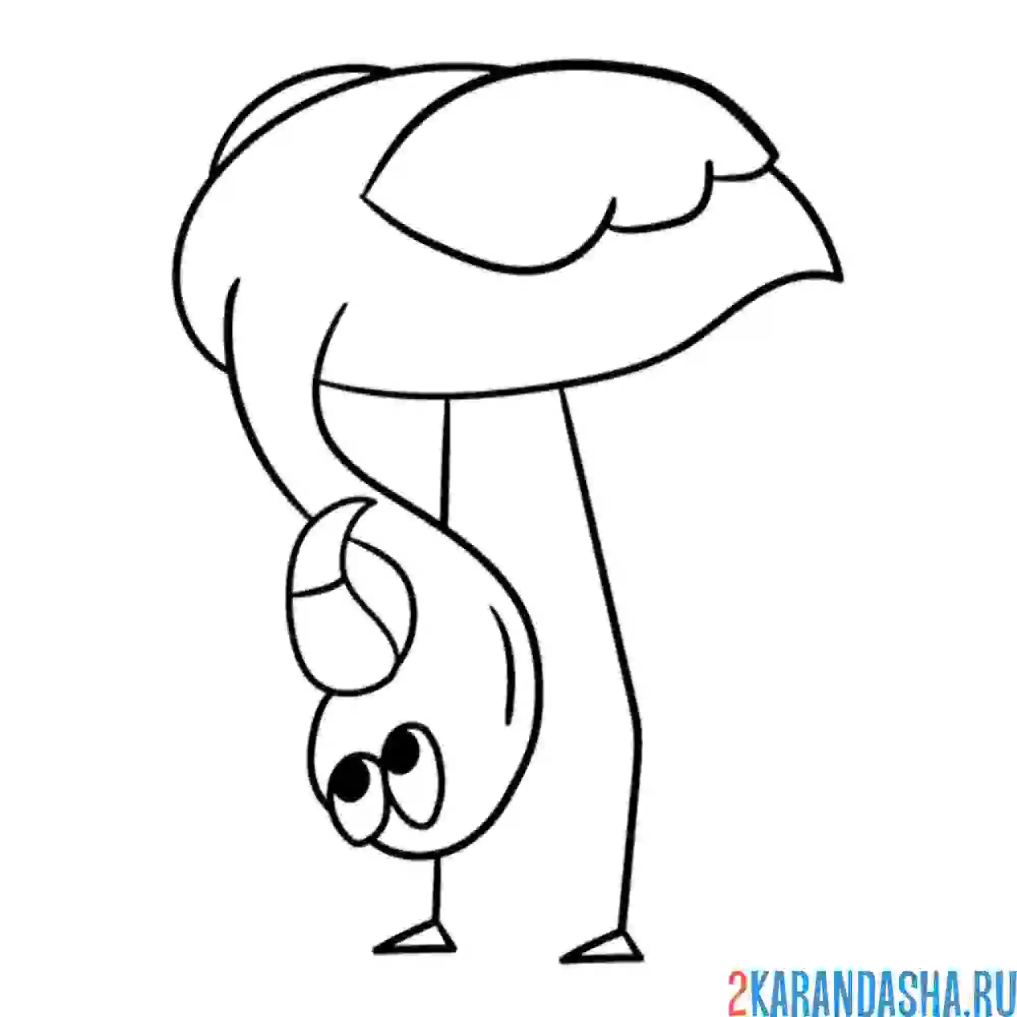 Раскраска игривый фламинго