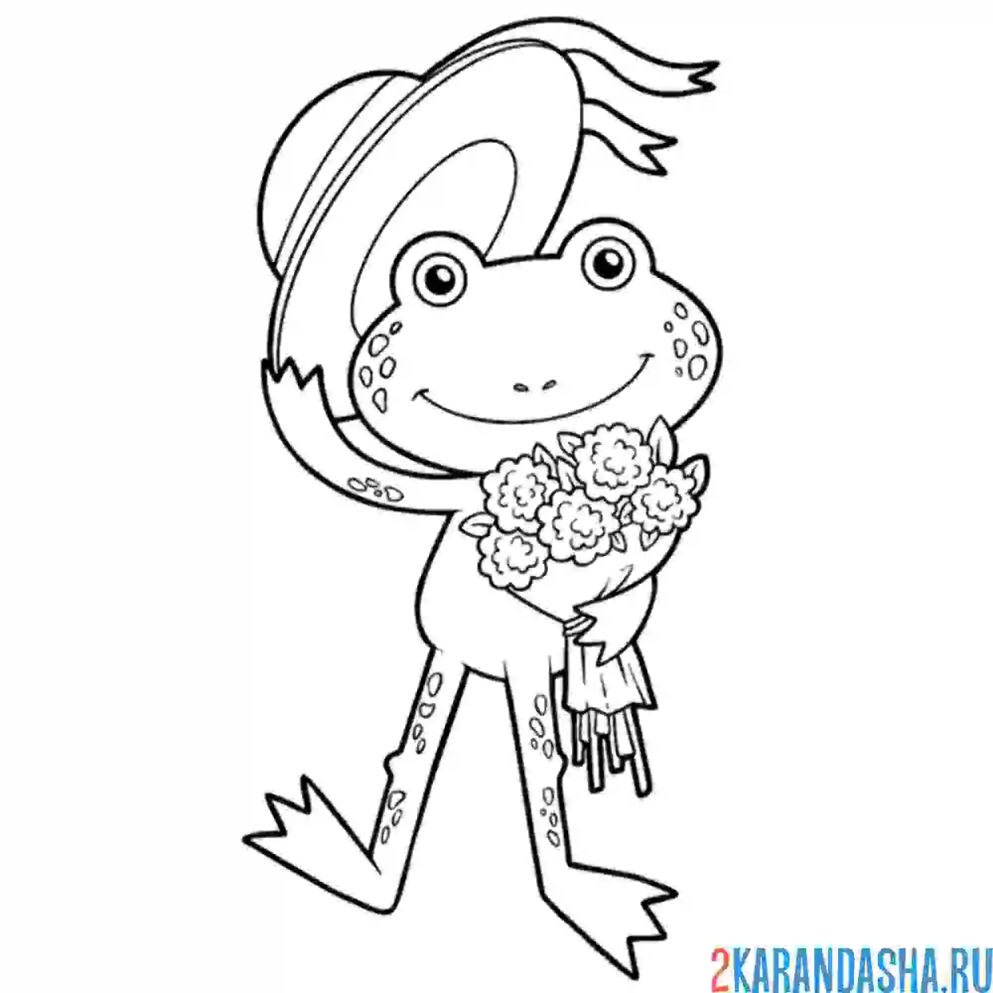 Раскраска лягушка мальчик