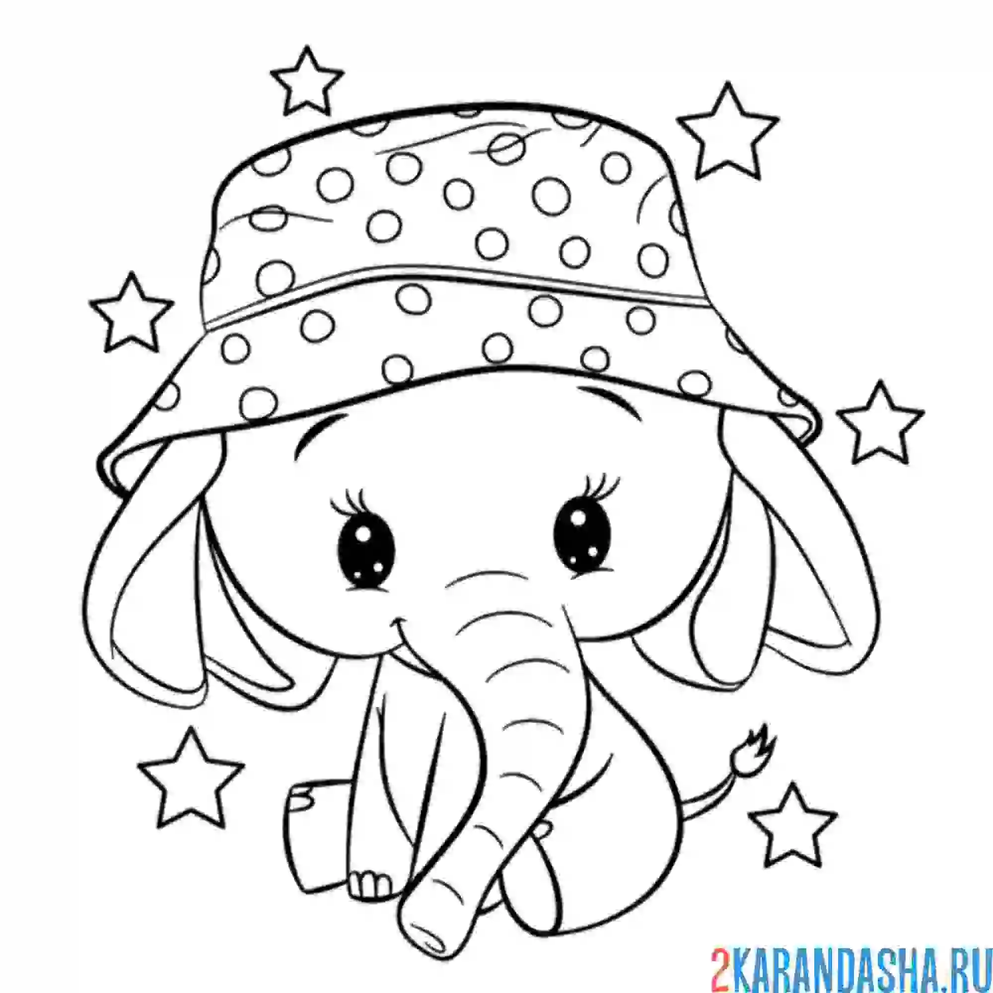 Раскраска слон в панаме