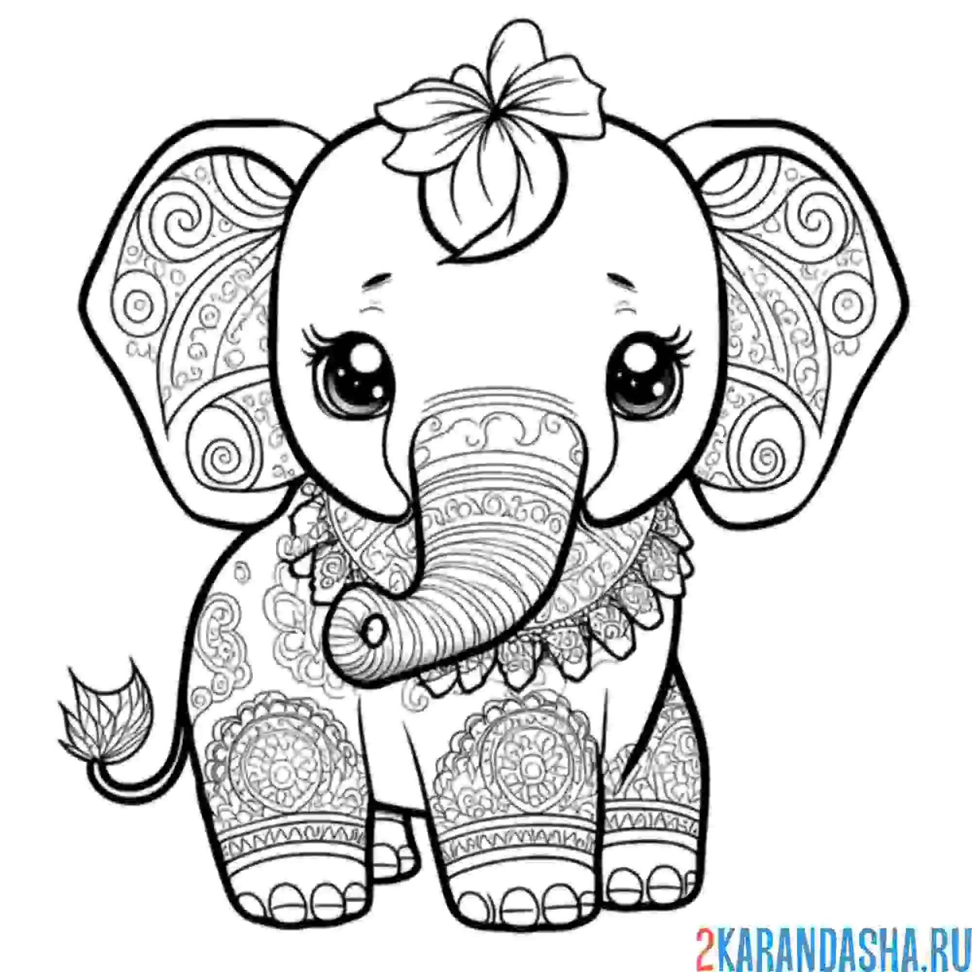 Раскраска слон-антистресс