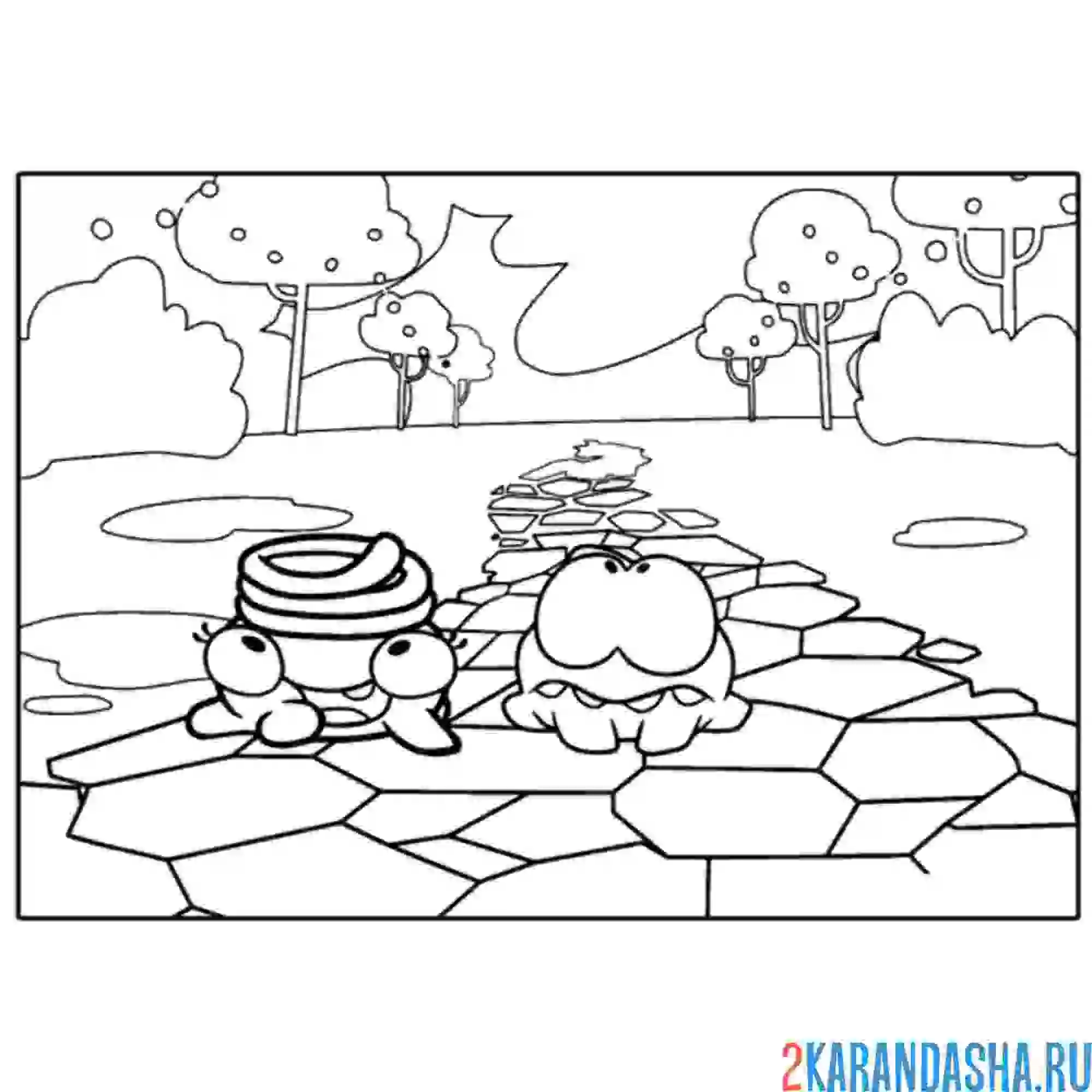 Раскраска ам-няма и пружинка