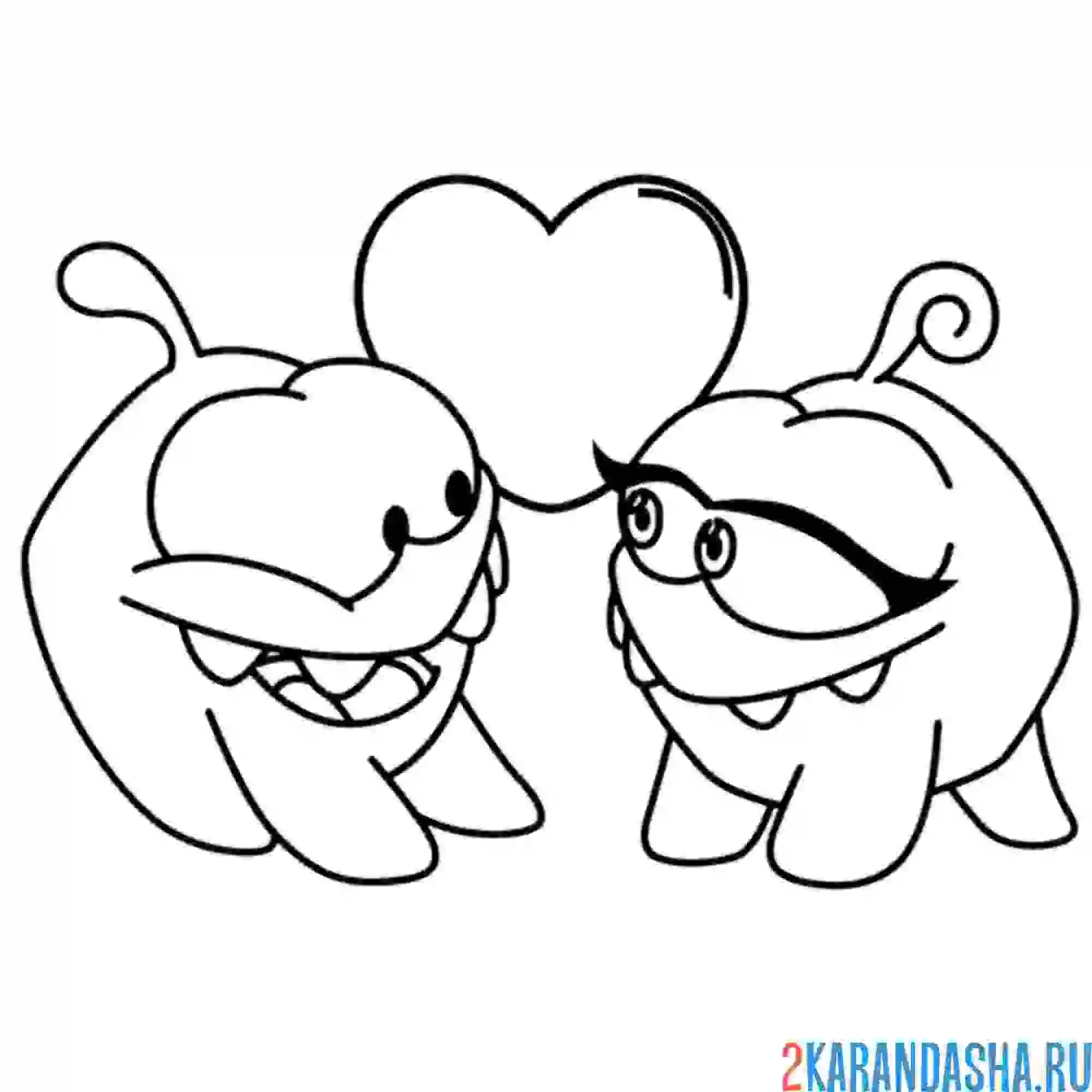 Раскраска ам-няма влюбился