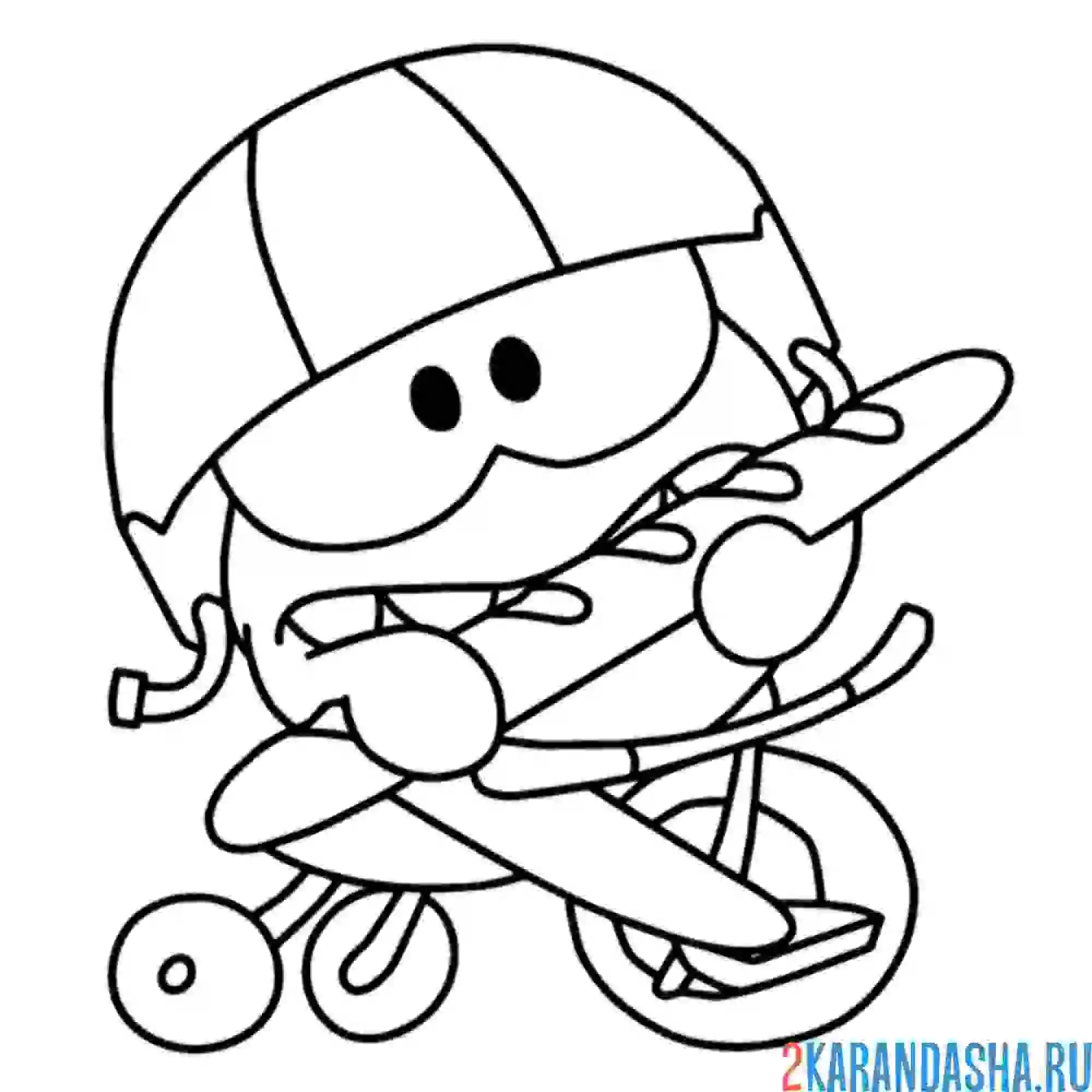 Раскраска ам-няма на велосипеде