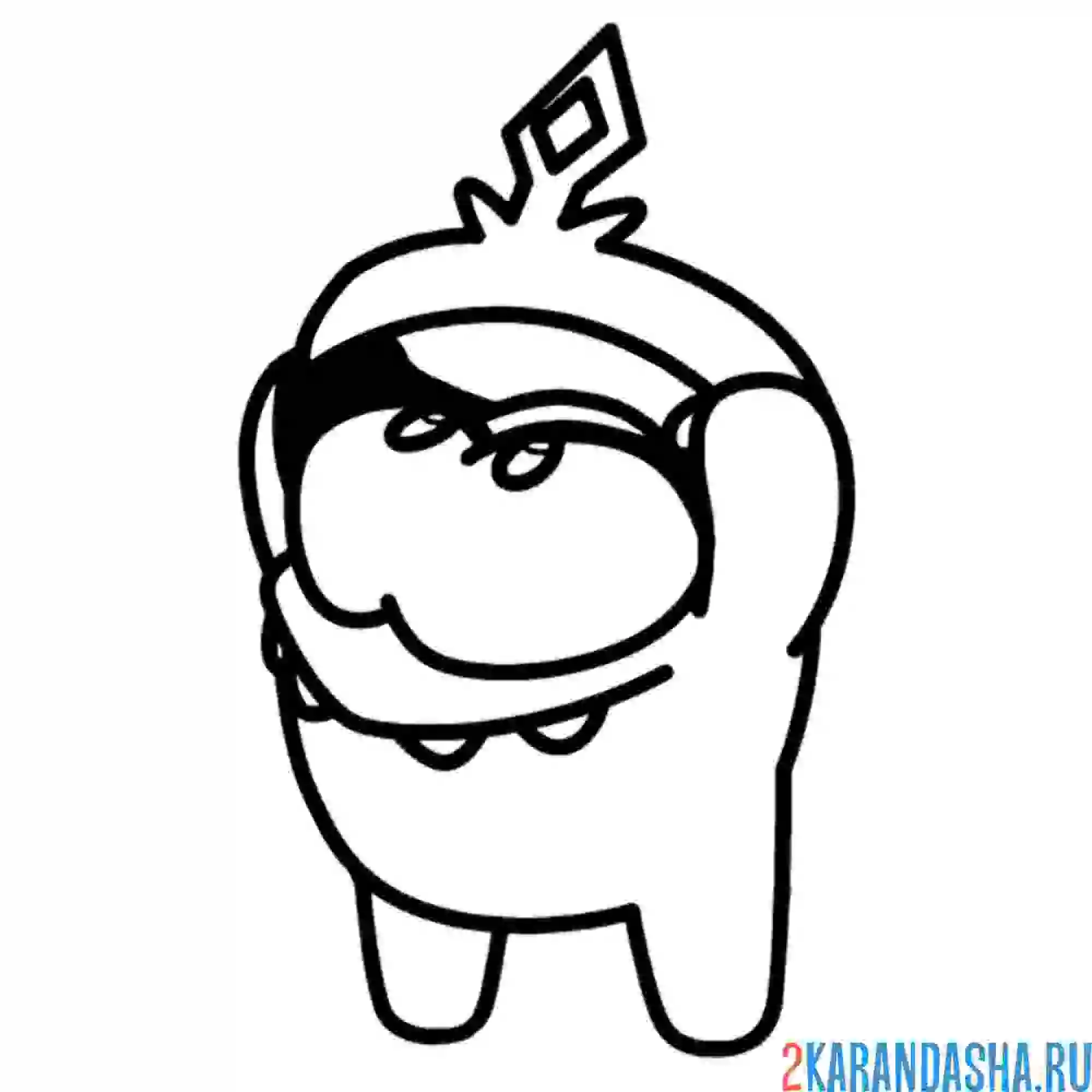 Раскраска ам-няма надевает корону