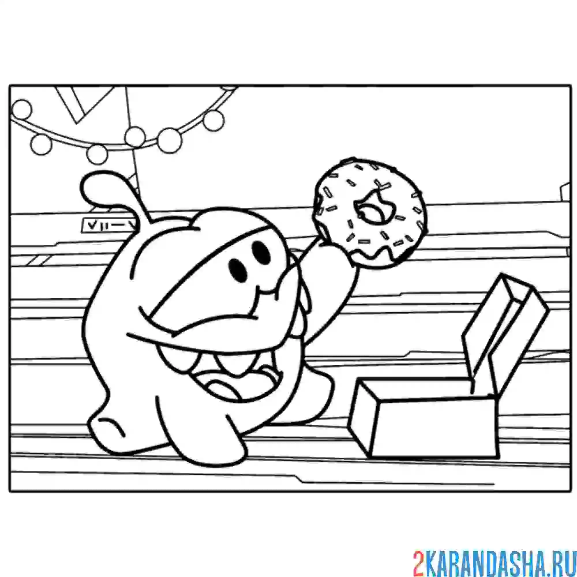 Раскраска ам-няма пончик