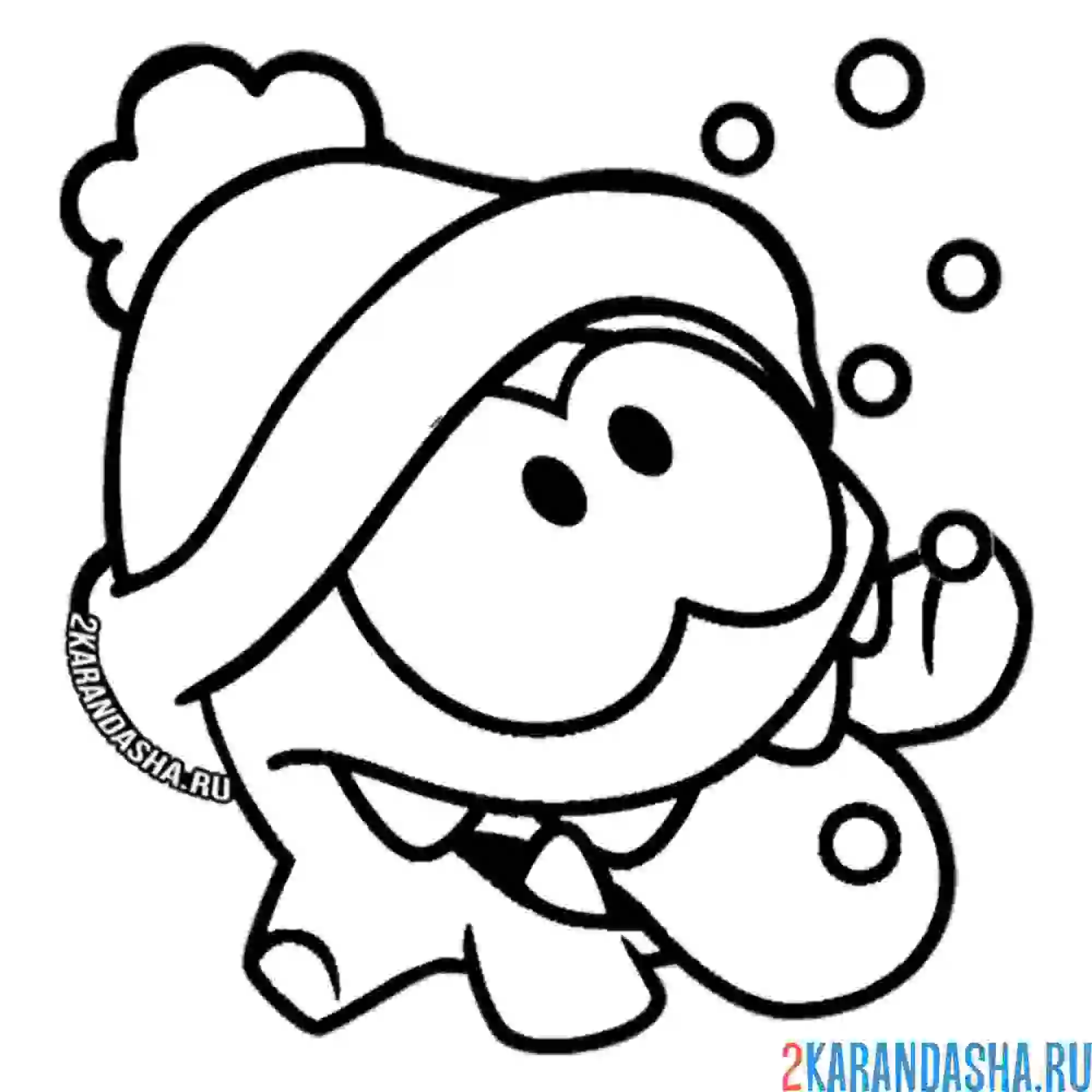 Раскраска ам-няма ловит снег