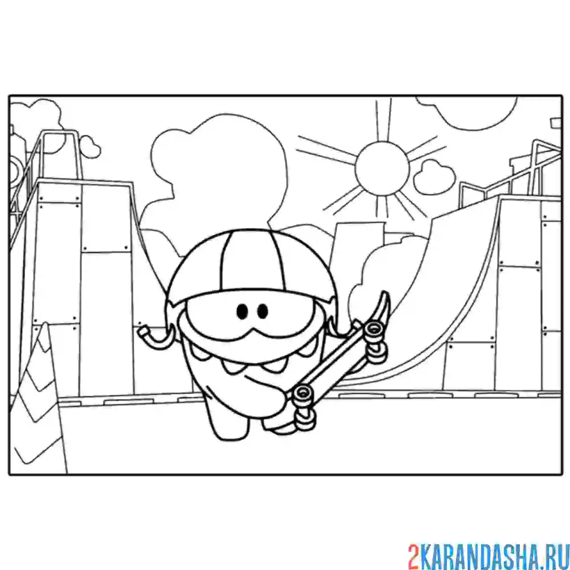 Раскраска ам-няма на скейте