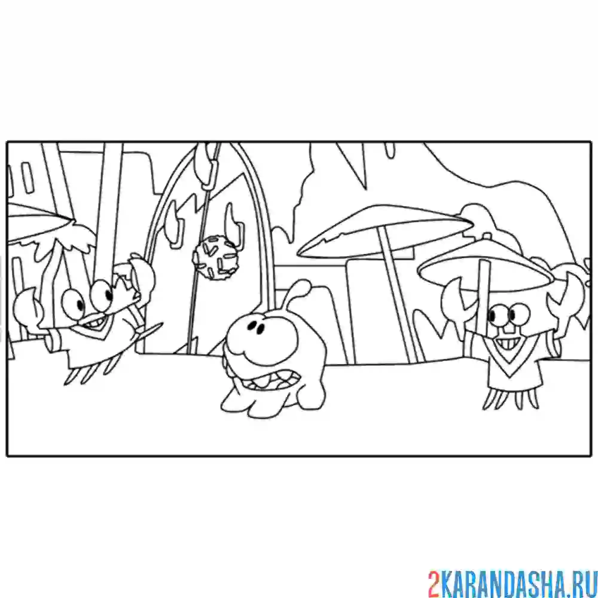 Раскраска ам-няма и крабы