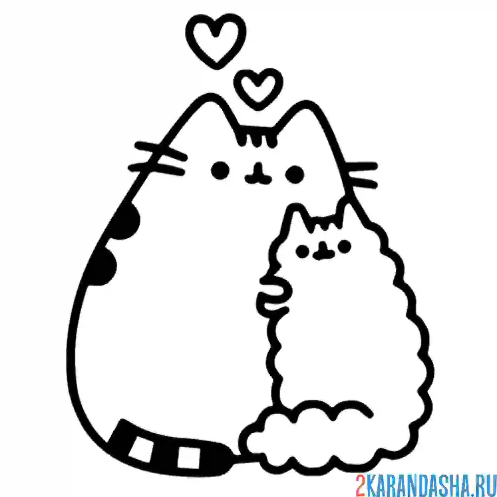 Раскраска кот пушин и пип