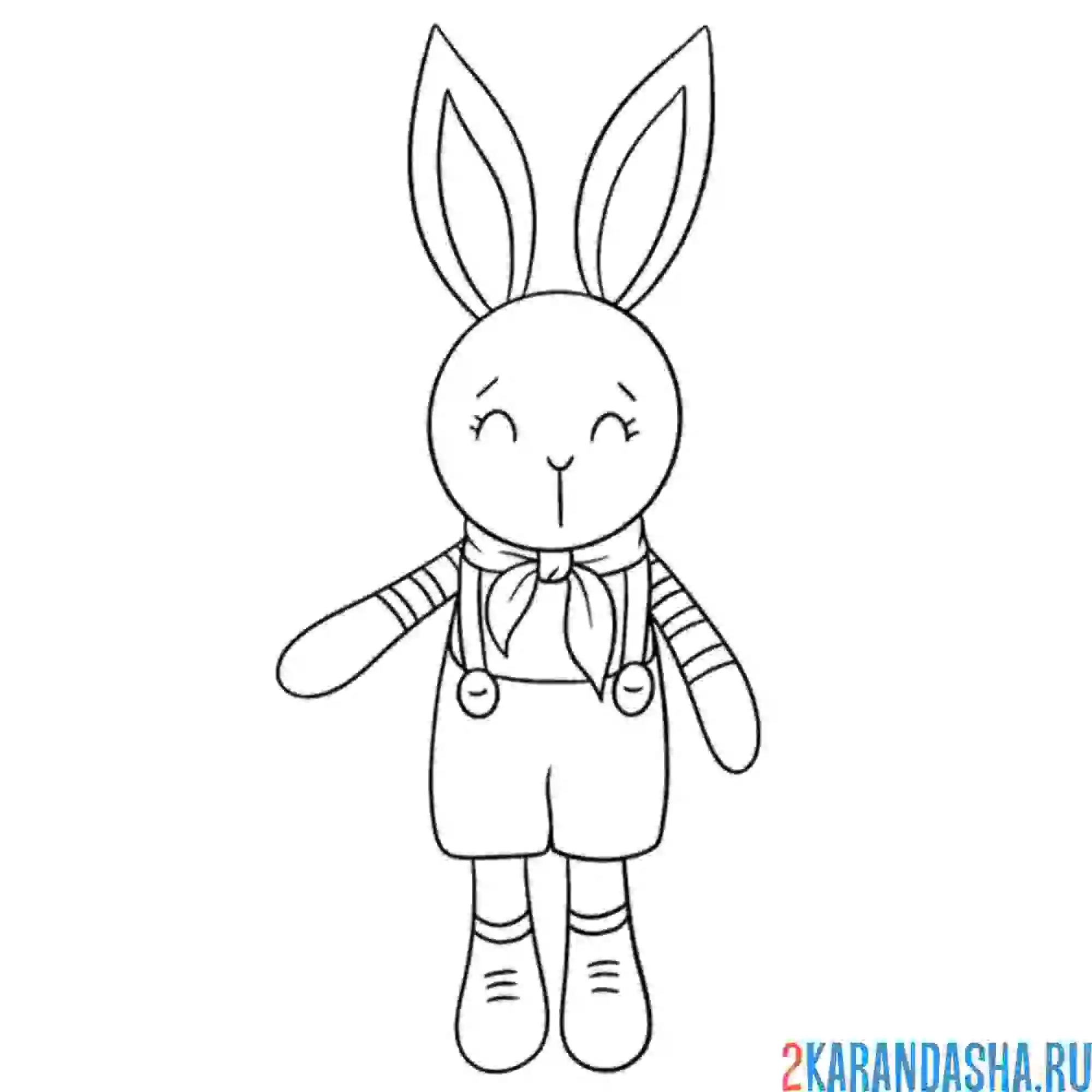 Раскраска зайка кукла мальчик