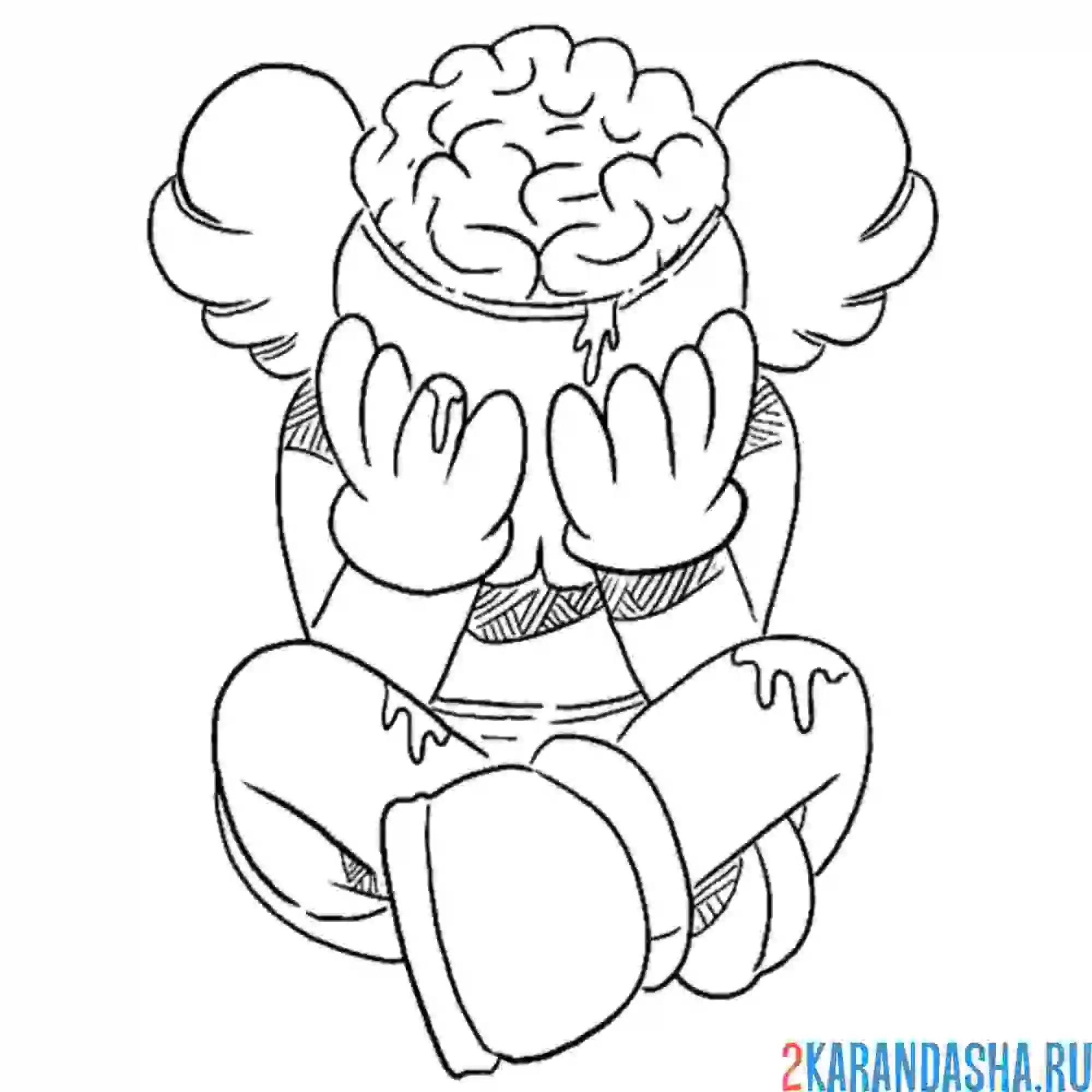 Раскраска фортнайт kaws персонаж