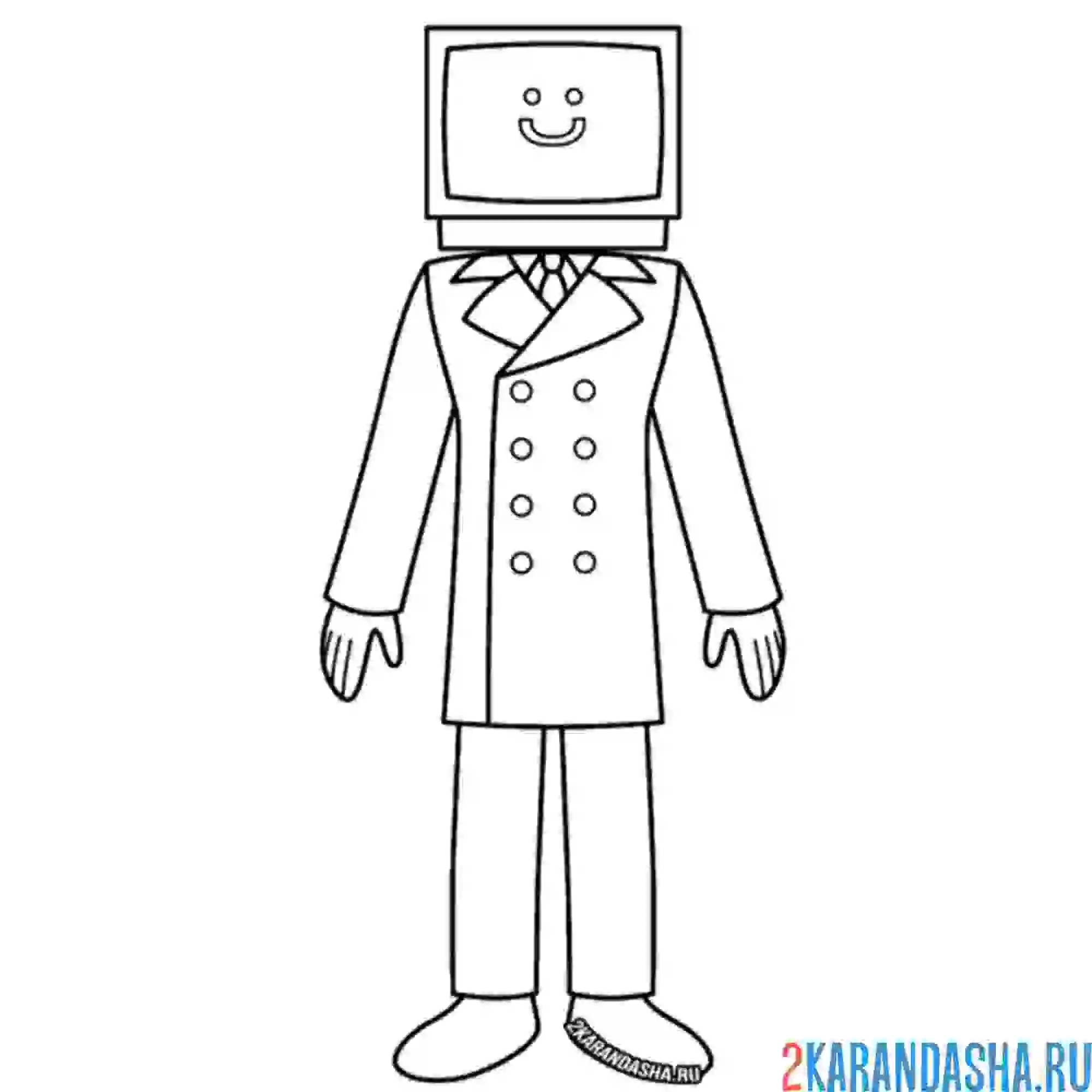 Раскраска tv мэн скибиди туалет