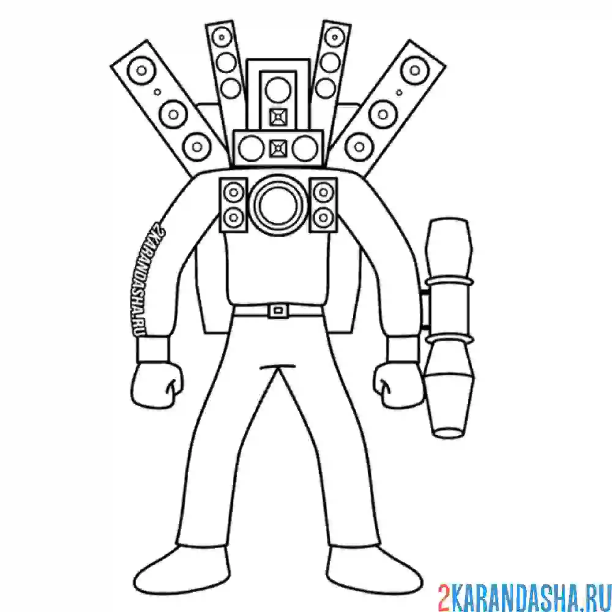 Раскраска скибиди туалет спикермэн колонки