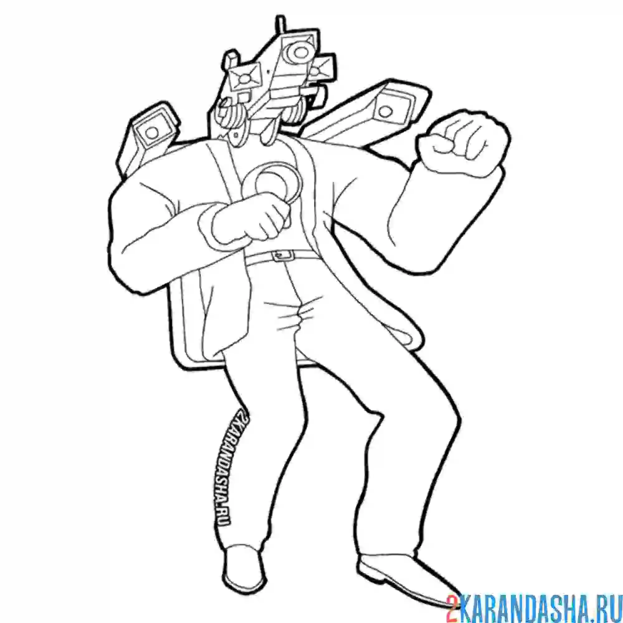 Раскраска скибиди туалет пушка