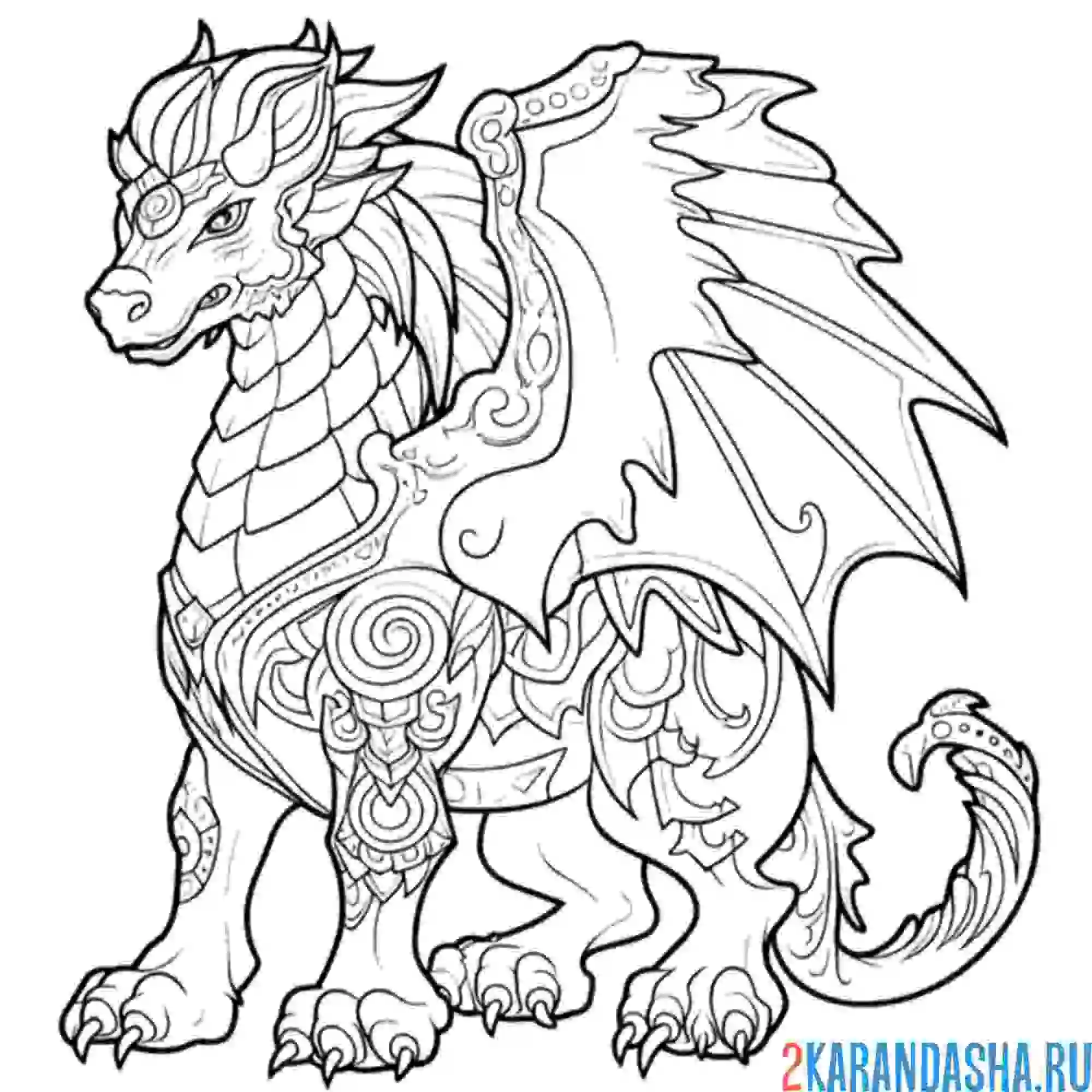 Раскраска дракон королевский