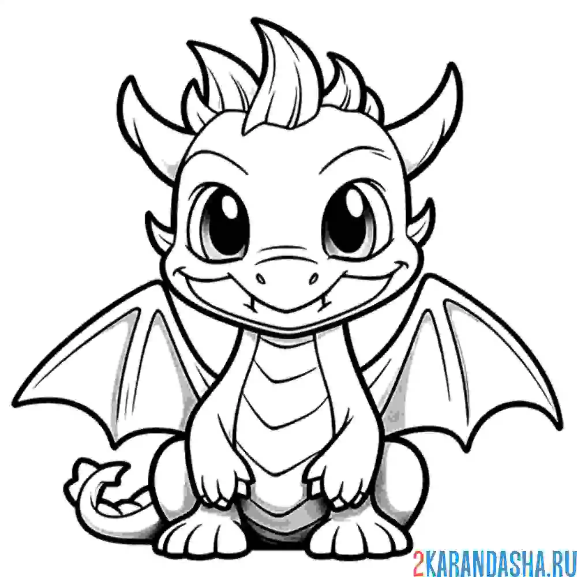 Раскраска дракон малыш