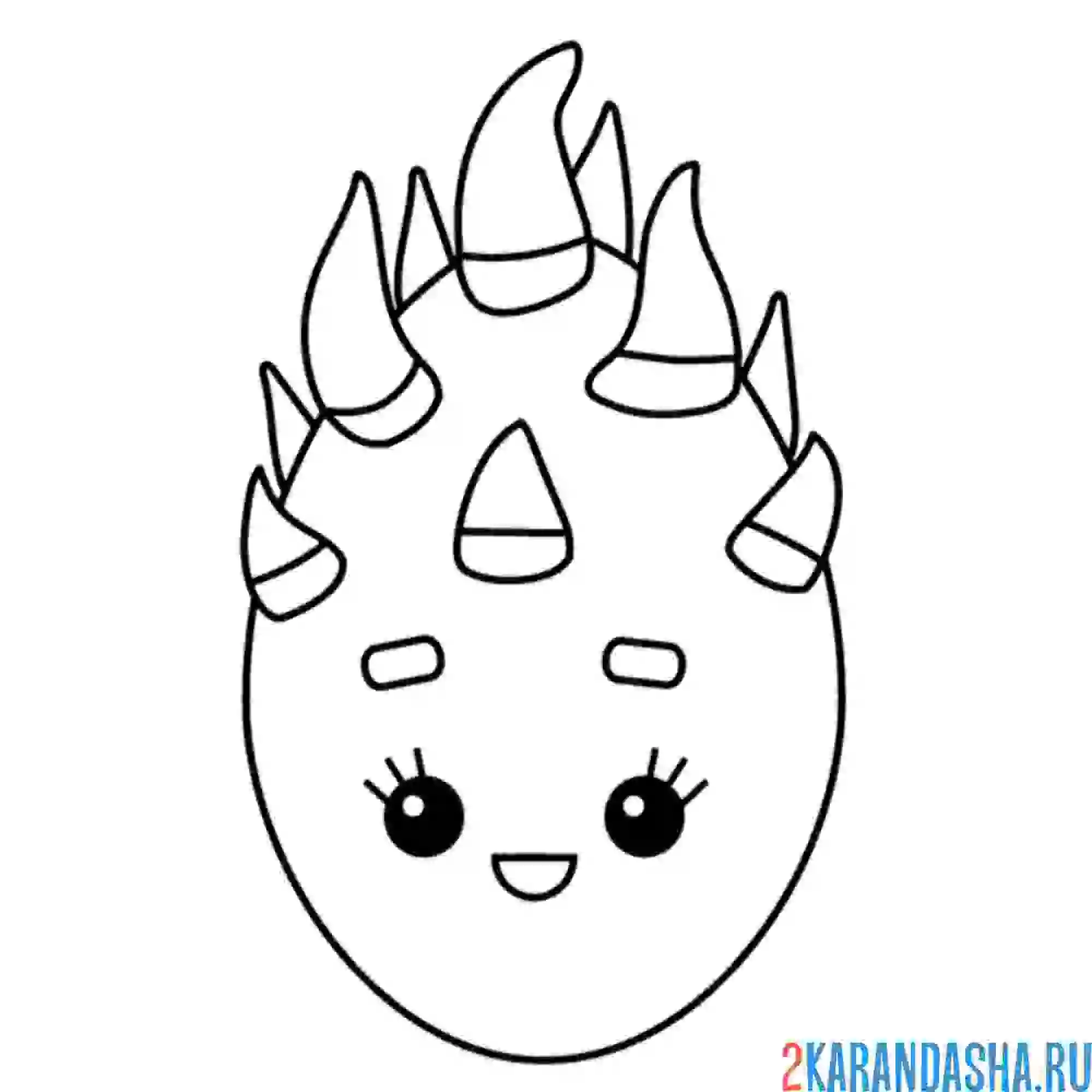 Раскраска дракон фрукт азиатский