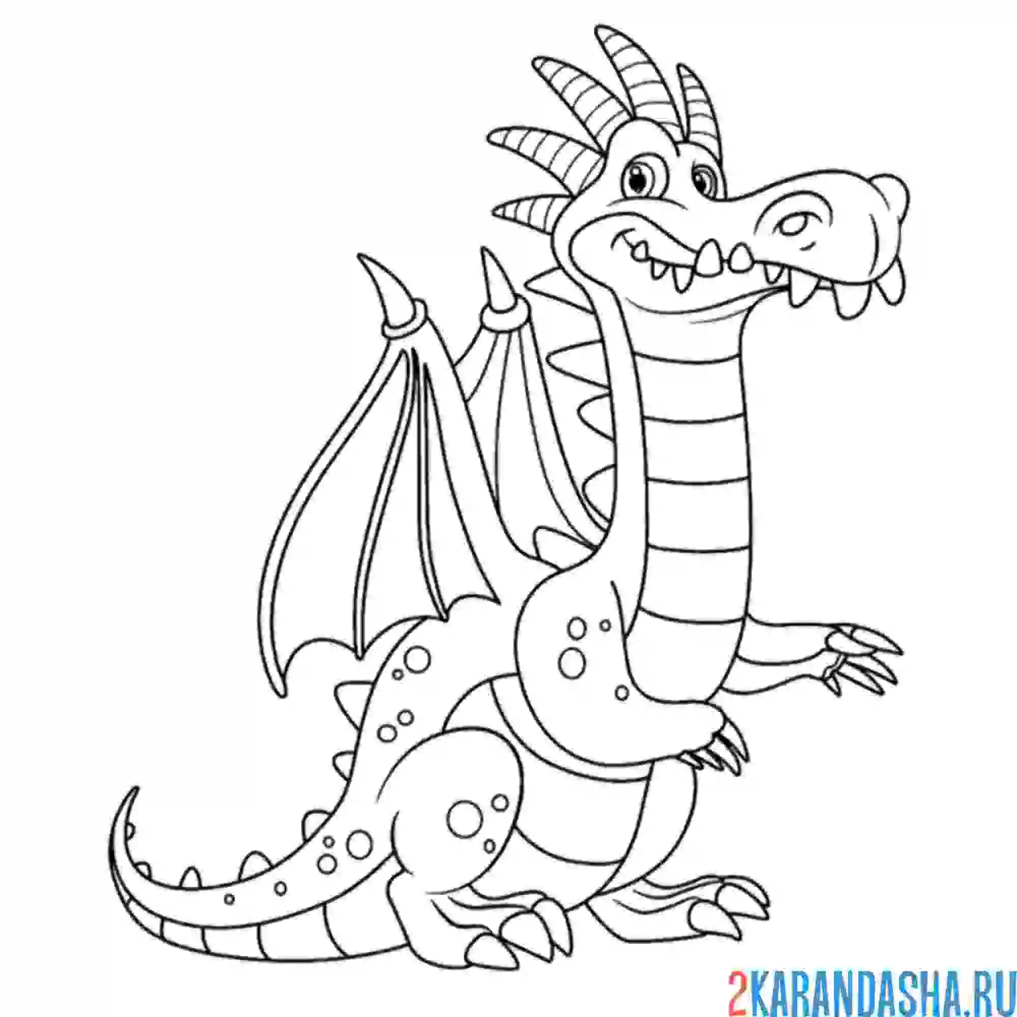 Раскраска дракон взрослый