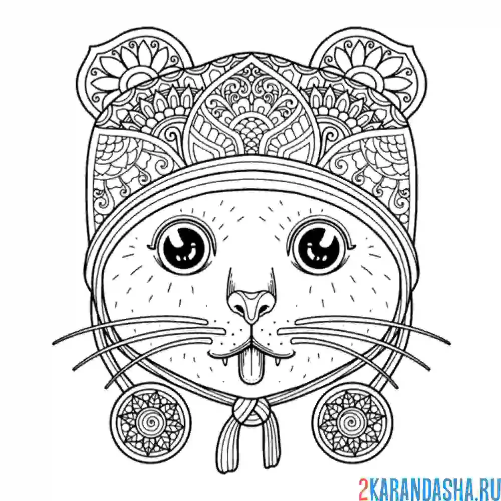 Раскраска арт-кот